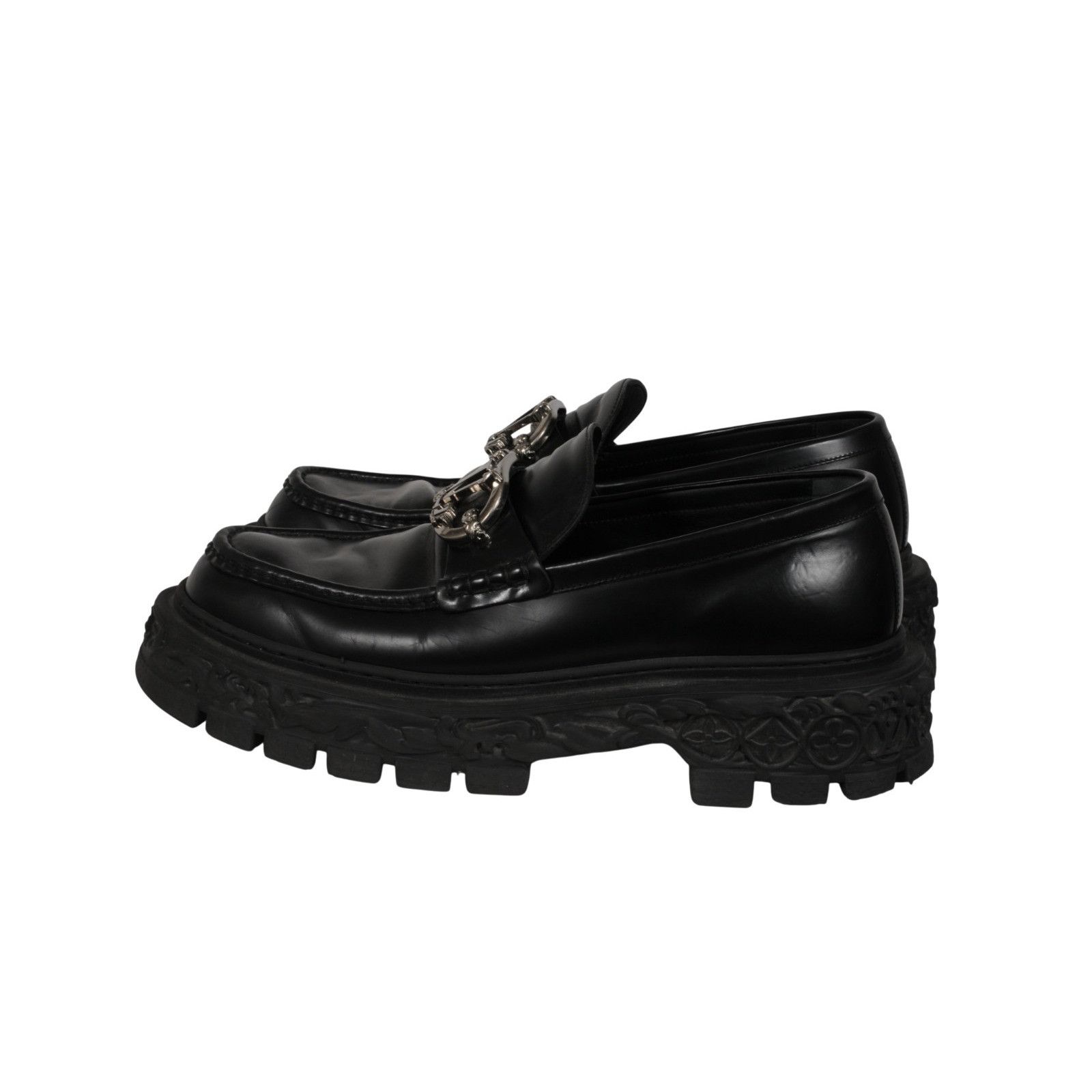 Louis Vuitton Baroque Loafers Black Leather Size US 11 / EU 44 - 6 Thumbnail