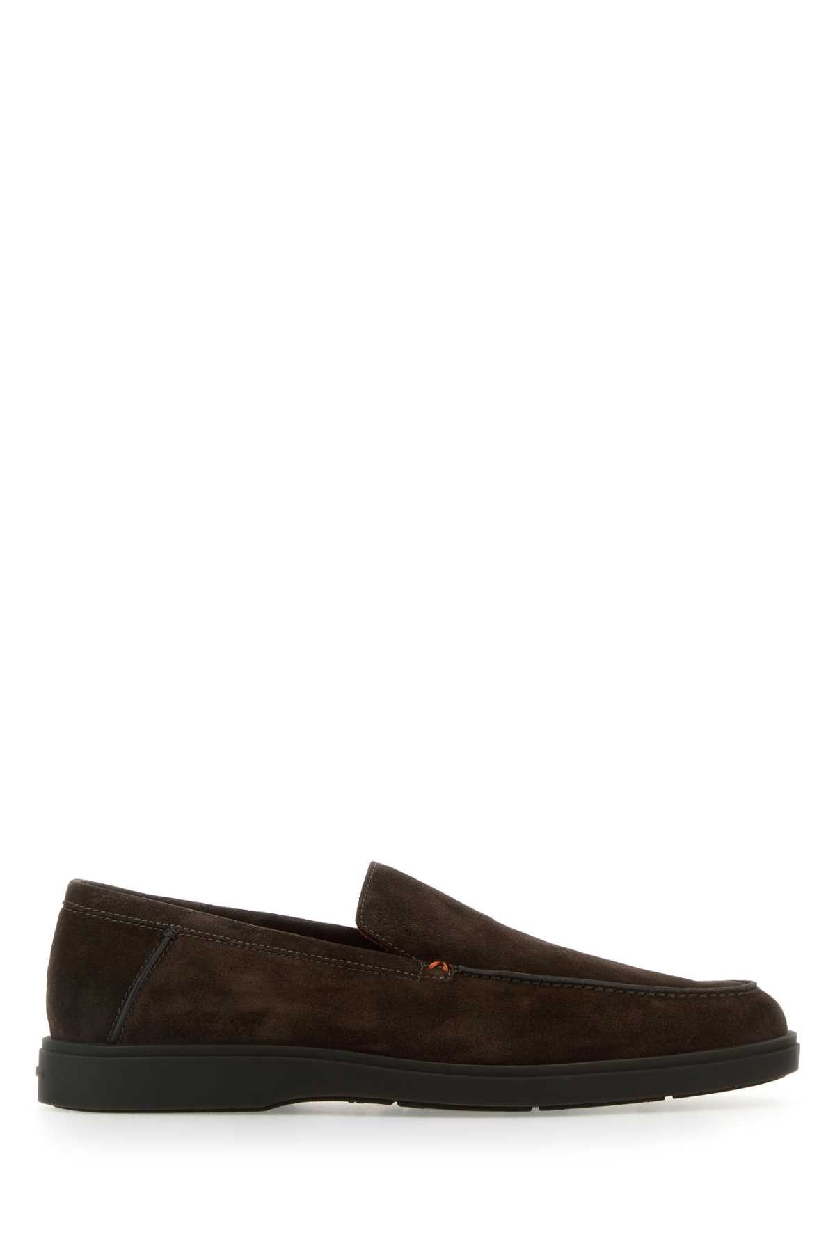 Santoni Chocolate Suede Drain Loafers Size US 10.5 / EU 43-44 - 1 Thumbnail