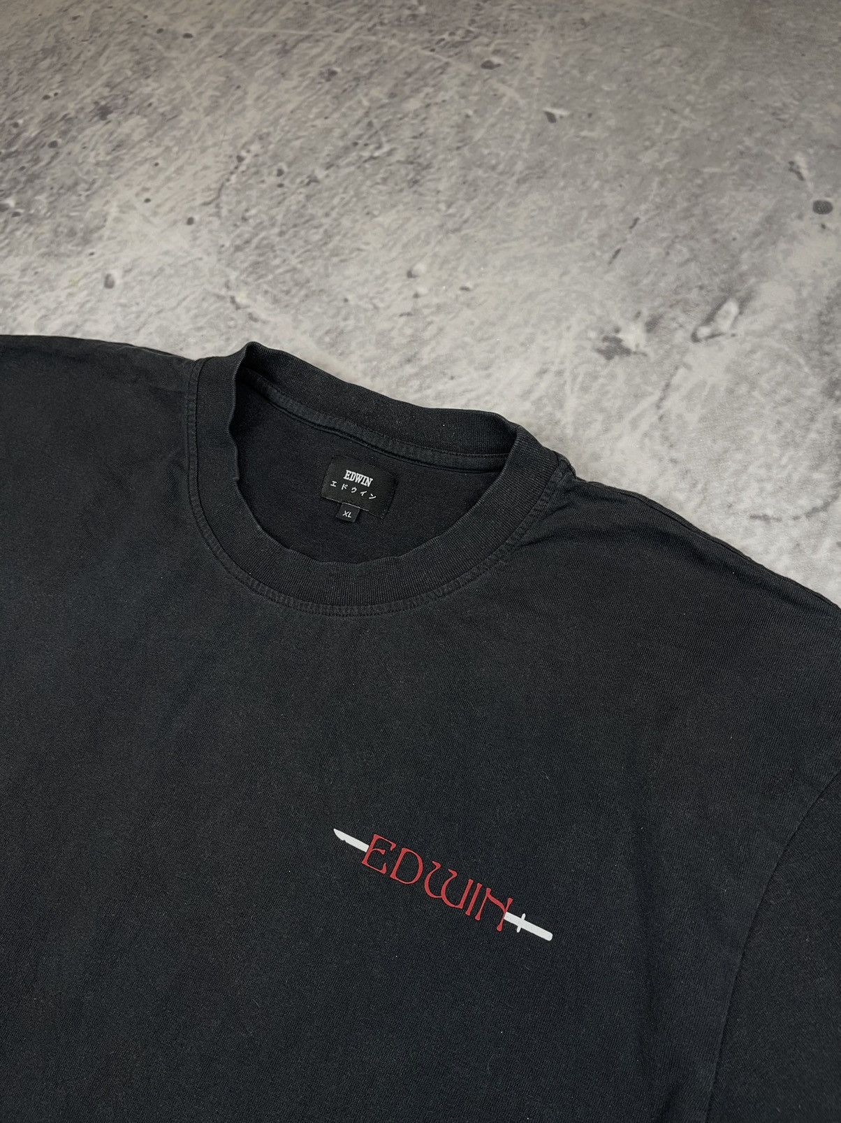 Edwin × Vintage Edwin Japanese with Love black tee big logo Size US XL / EU 56 / 4 - 5 Thumbnail