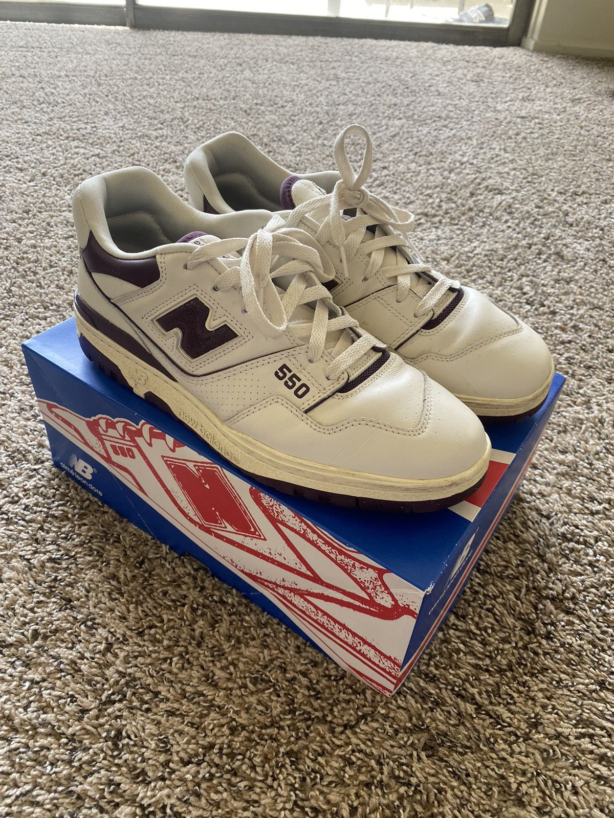 Aime Leon Dore × New Balance New Balance x Aime Leon Dore 550 Shoes Purple/white size 12 Size US 12 / EU 45 - 1 Thumbnail