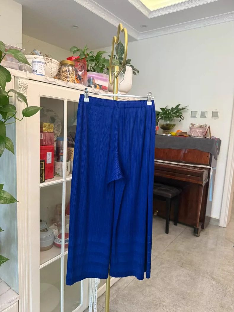 Issey Miyake issey miyake size:3 Blue bamboo-joint pants 2505-Nextarrow Size 42" / US 20 - 5 Thumbnail