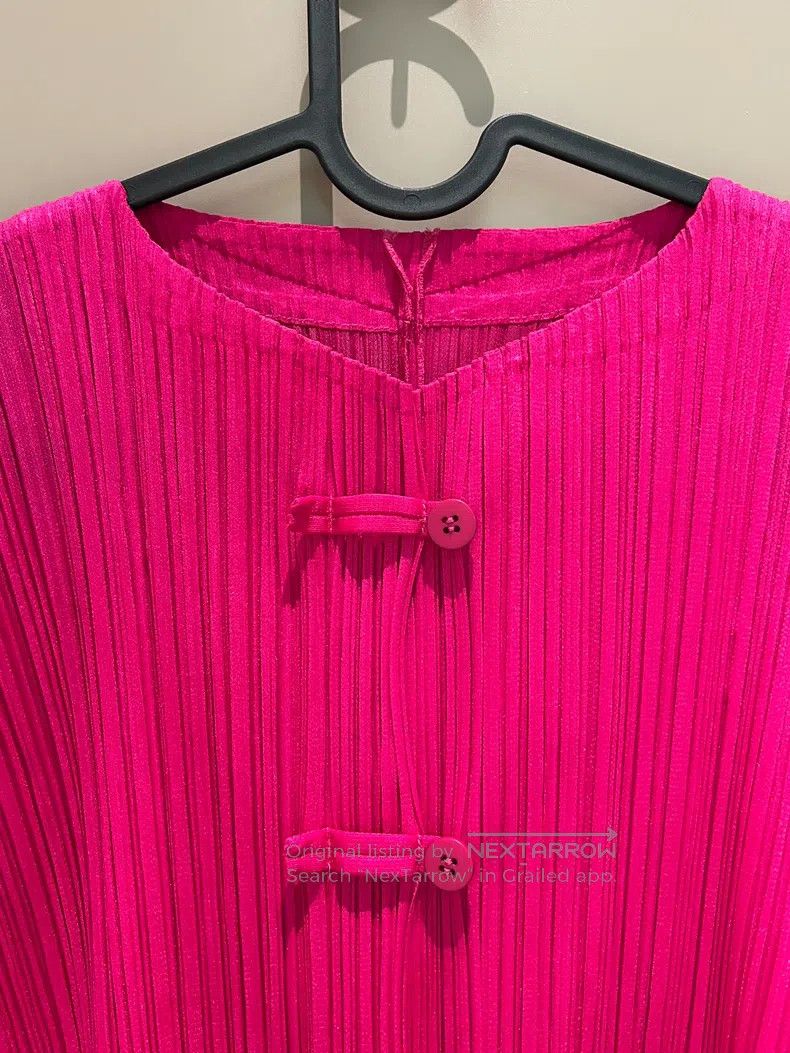 Issey Miyake Issey Miyake Fuchsia Chinese Frog Button Top Size L / US 10 / IT 46 - 3 Thumbnail