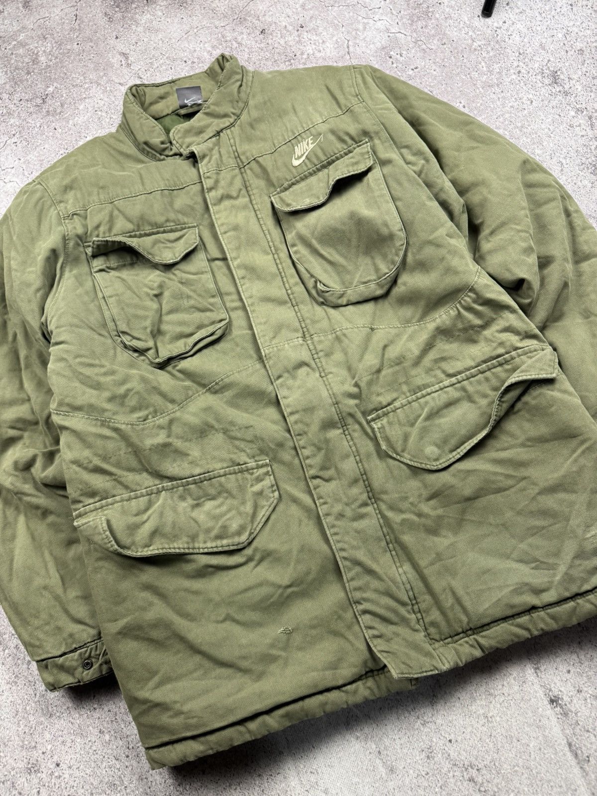90s Nike Retro Logo Vintage Military Multipocket Jacket