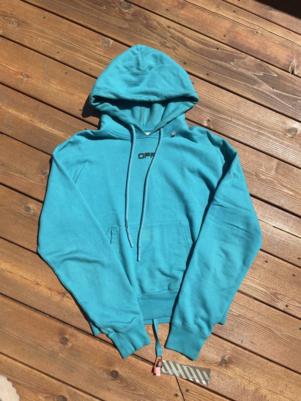 image of Off White Off-White Hoodie in Blue, Men's (Size Medium)