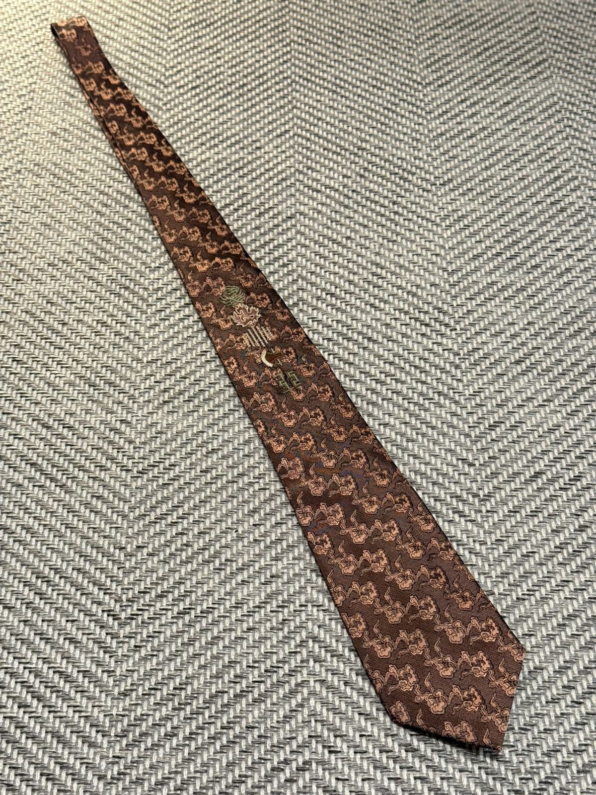 Jean Paul Gaultier Jean Paul Gaultier Vintage Tie Totem Cloud Jacquard Symbols Size ONE SIZE - 2 Thumbnail