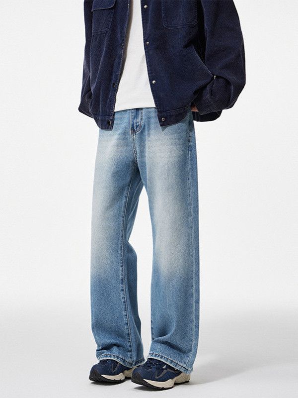 Japanese Brand Men's distressed cleanfit loose wide-leg casual flared jeans Size US 32 / EU 48 - 5 Thumbnail