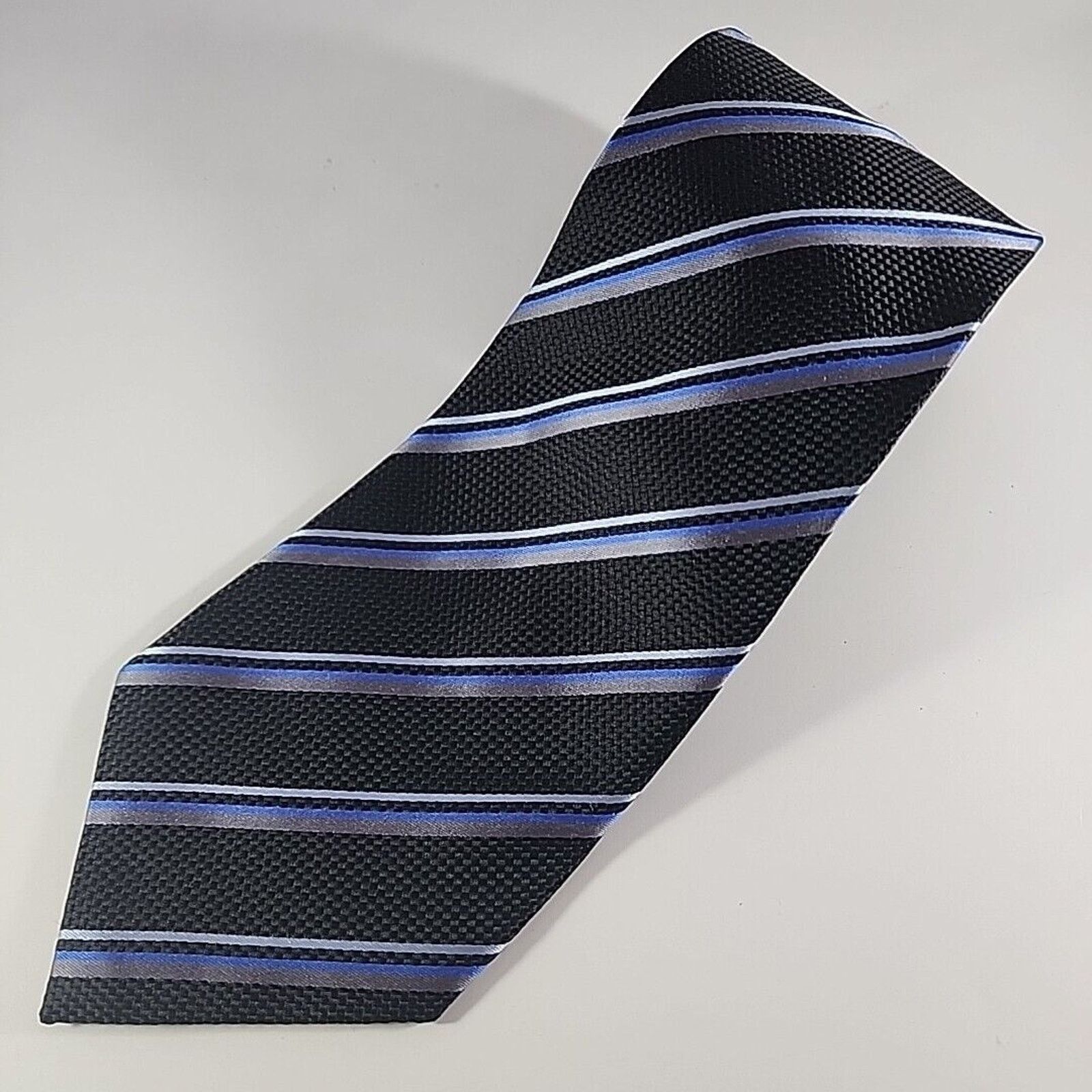 Vintage Ertu Silk Necktie Classic Blue Stripes - Italy - Like New Size ONE SIZE - 3 Thumbnail