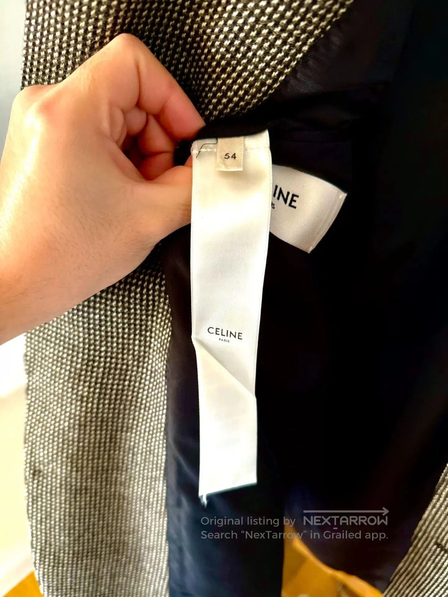 Celine celine gray snowflake check leather blazer. Size US L / EU 52-54 / 3 - 4 Thumbnail