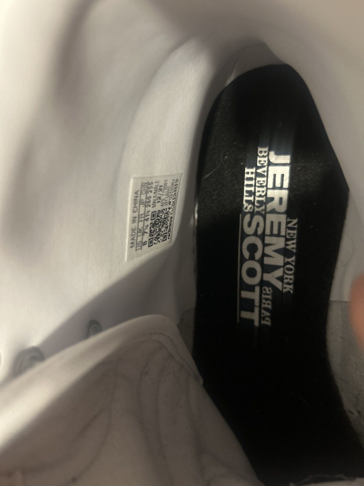 image of Adidas x Jeremy Scott All White Shoes, Men's (Size 8)