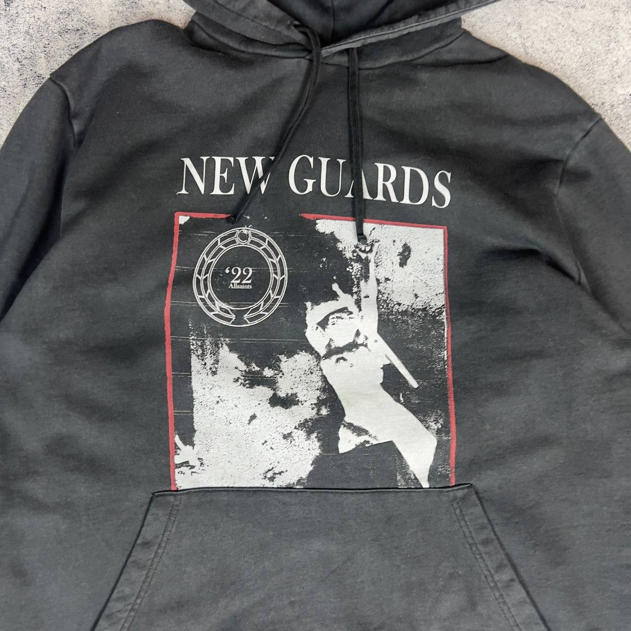Allsaints New Guards Hoodie Men's Size M Black Long Sleeve`