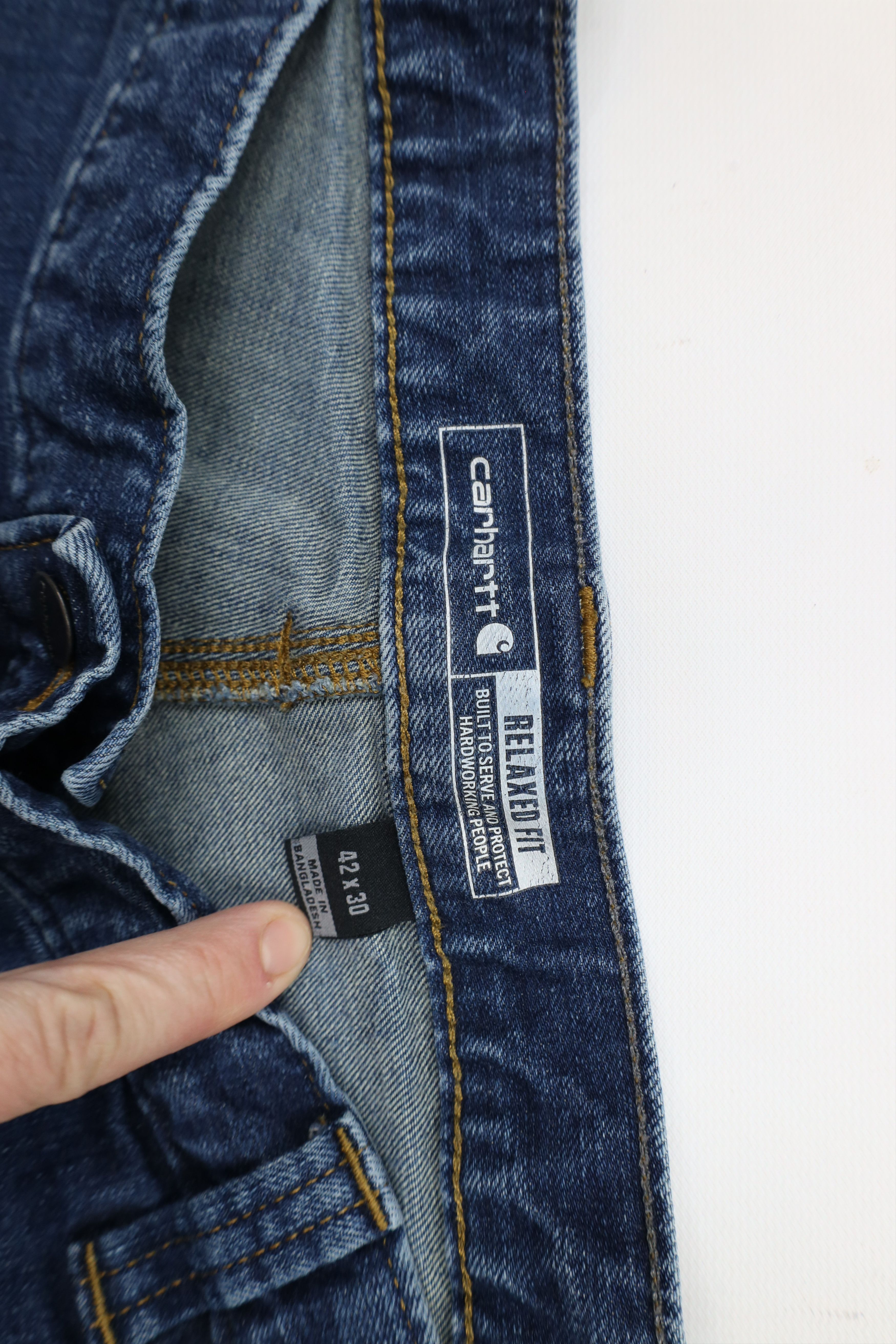 Carhartt × Vintage Vintage Y2K Carhartt Spell Relaxed Fit Dungaree Denim Jeans Size US 42 / EU 58 - 7 Thumbnail