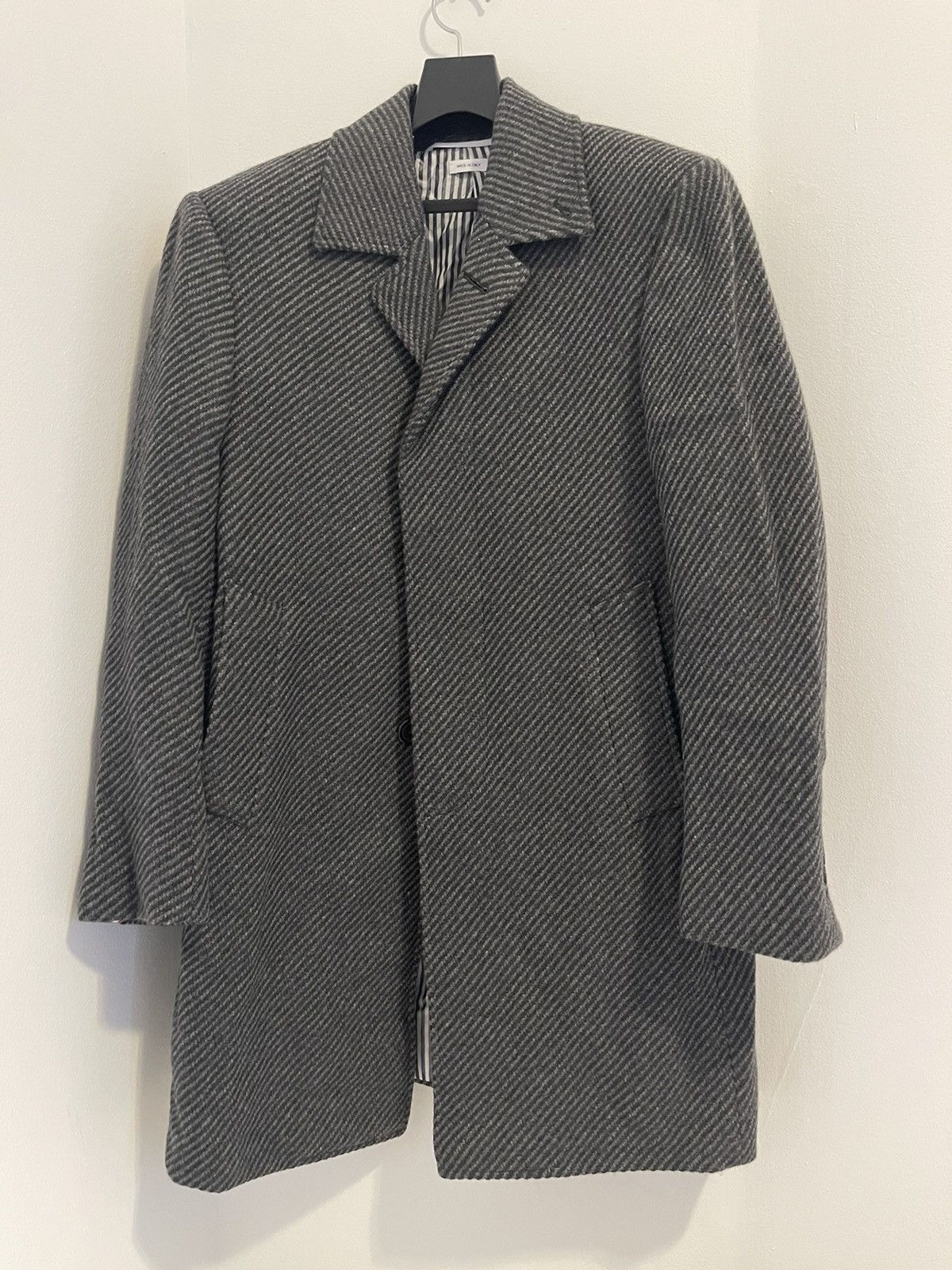 image of Thom Browne Coat in Grey, Men's (Size Small)