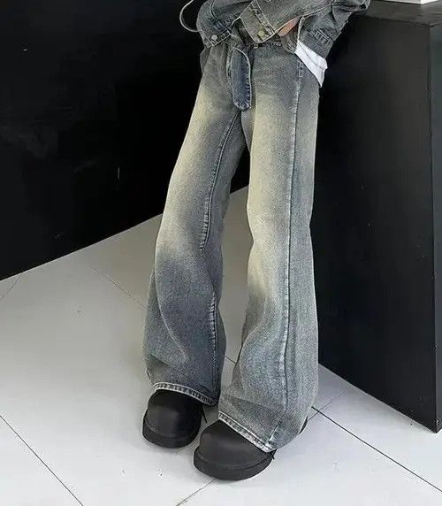 Japanese Brand × Jean Y2k 90s Flare Baggy Jeans Unisex Size US 28 / EU 44 - 2 Thumbnail