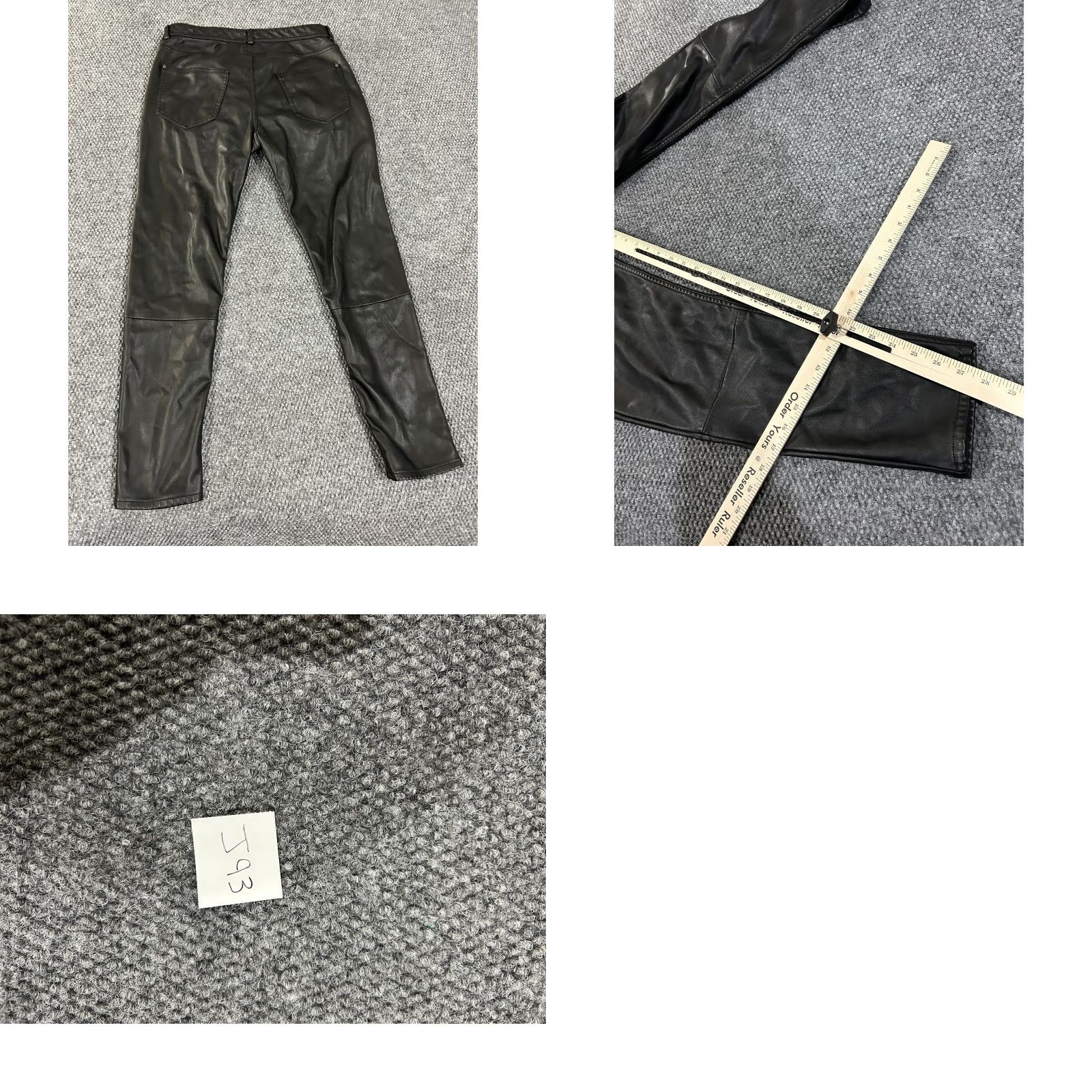 Zara Zara faux leather pants womens 31 black skinny moto Pants Women's 31 Black Slim Straight Front Zipper Pockets Faux Leather Polyester Block Color Black Size 24" / US 00 / IT 34 - 8 Thumbnail