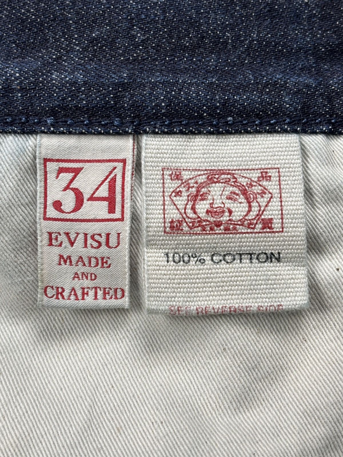 Evisu Lot. 0078 Double Sided Seagull Print Daicock Selvedged Jeans Size US 34 / EU 50 - 15 Thumbnail
