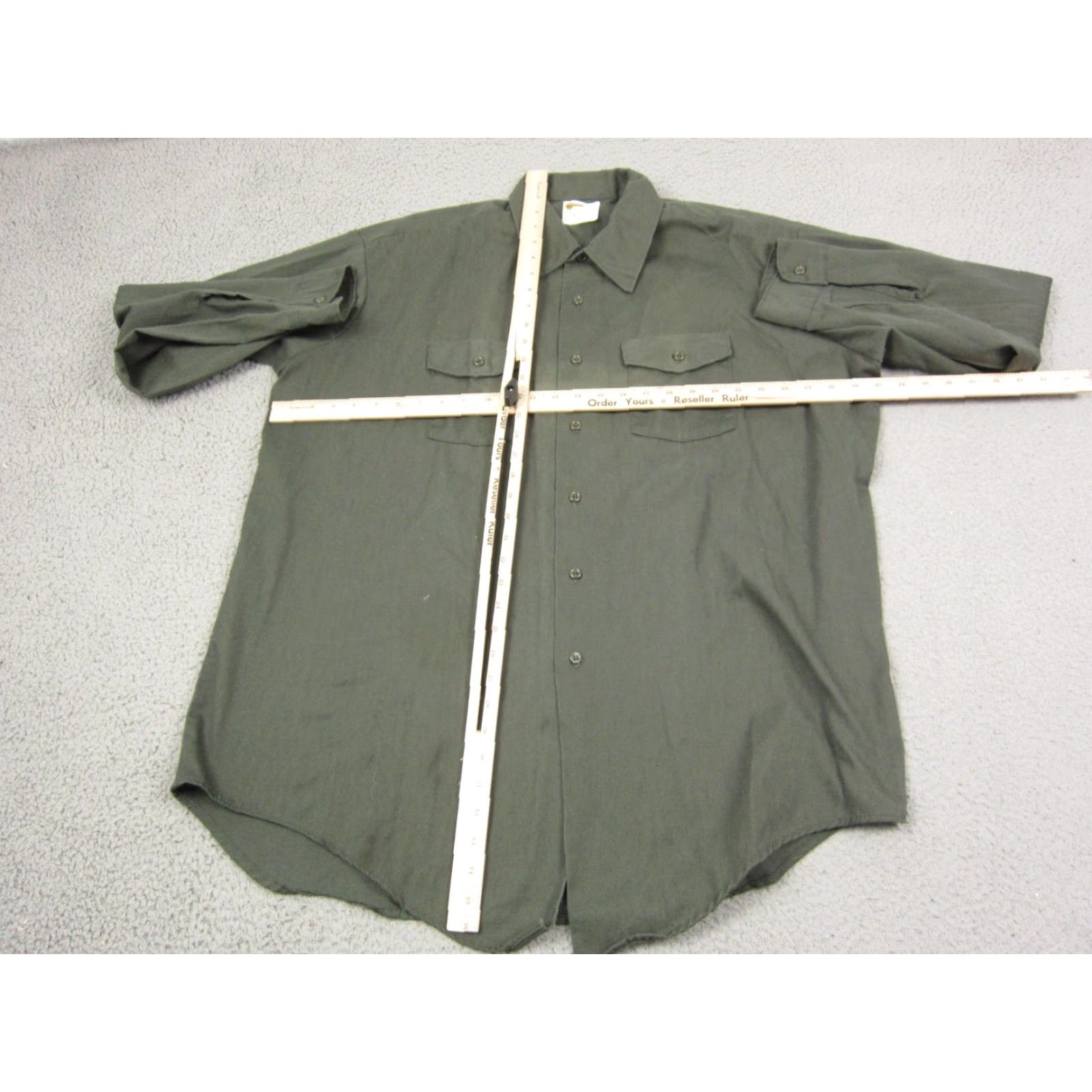 Imperial VINTAGE Key Imperial Shirt Mens 18.5 Green Canvas Work Leisure 70s Made in USA Size US XXL / EU 58 / 5 - 7 Thumbnail