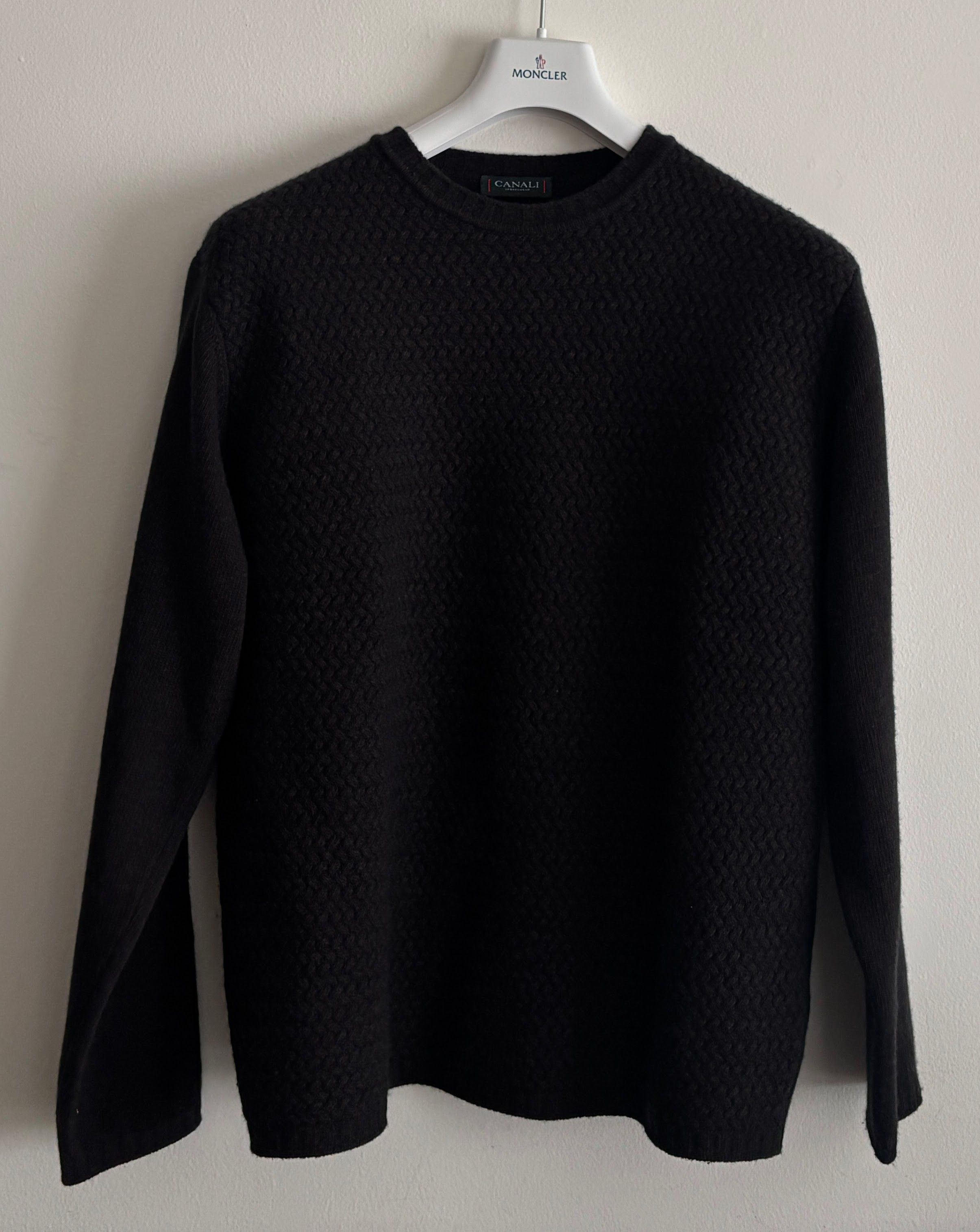 Canali Textured Brown Cashmere Wool Crewneck Sweater - 40/ Large Size US L / EU 52-54 / 3 - 2 Thumbnail
