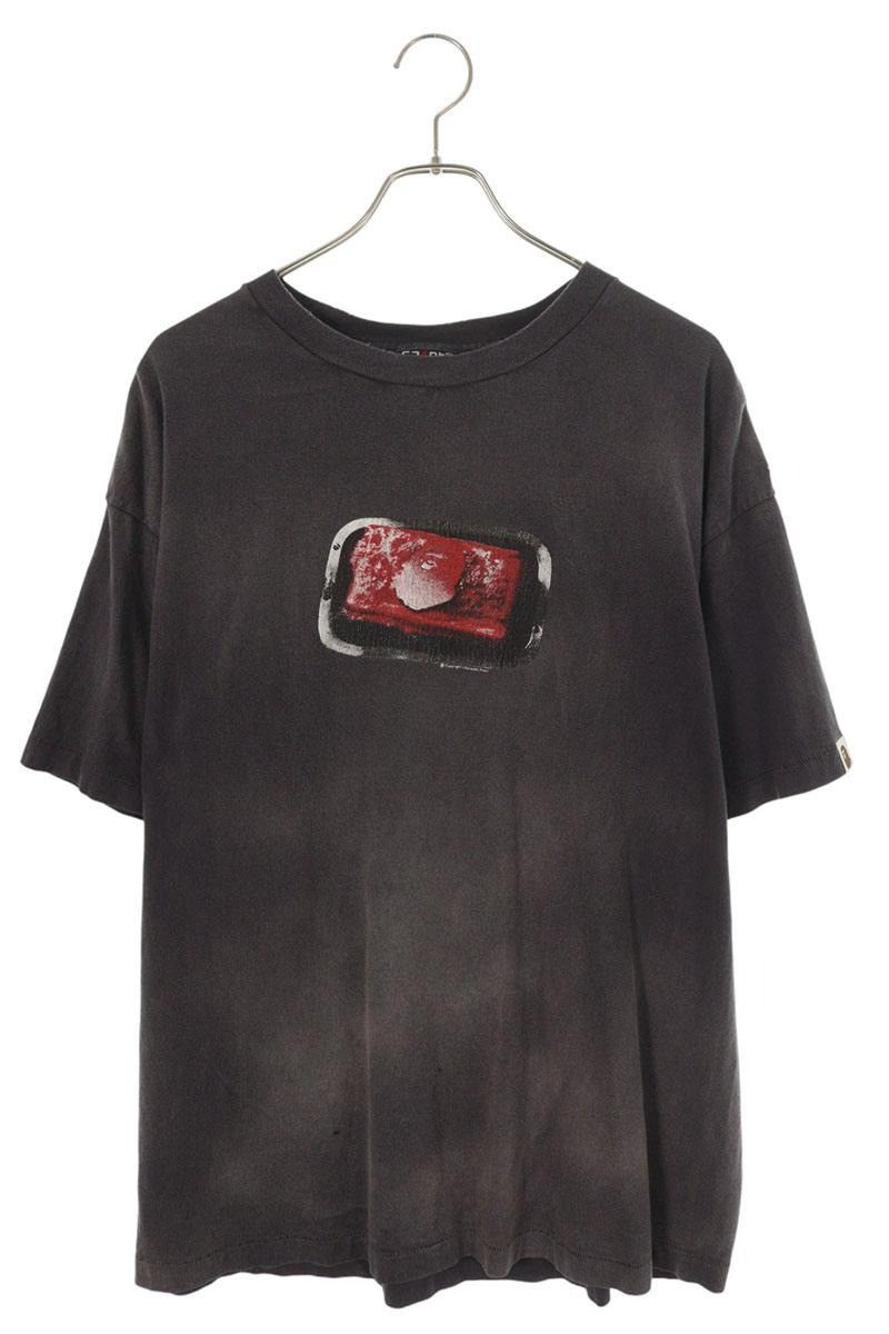 Saint Michael SAINT MICHAEL A BATHING APE Distressed Printed T-Shirt Dark Gray Size XL Size US XL / EU 56 / 4 - 1 Thumbnail