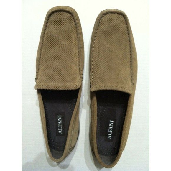 Alfani ALFANI MENS NEW TAN LEATHER SLIP ON CASUAL SHOES SIZE: 10M Size US 10 / EU 43 - 1 Thumbnail
