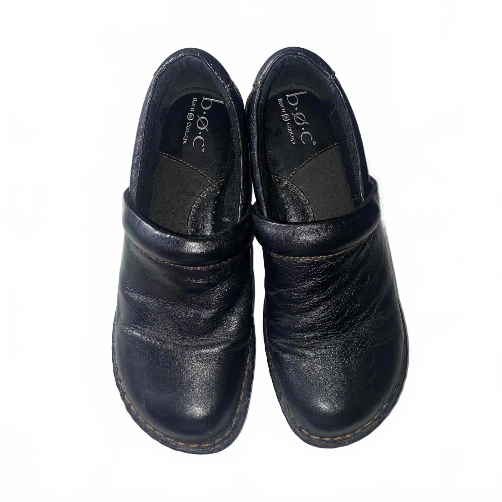 Born Vintage Black Leather Born Clogs 7.5 Size US 7.5 / IT 37.5 - 2 Thumbnail