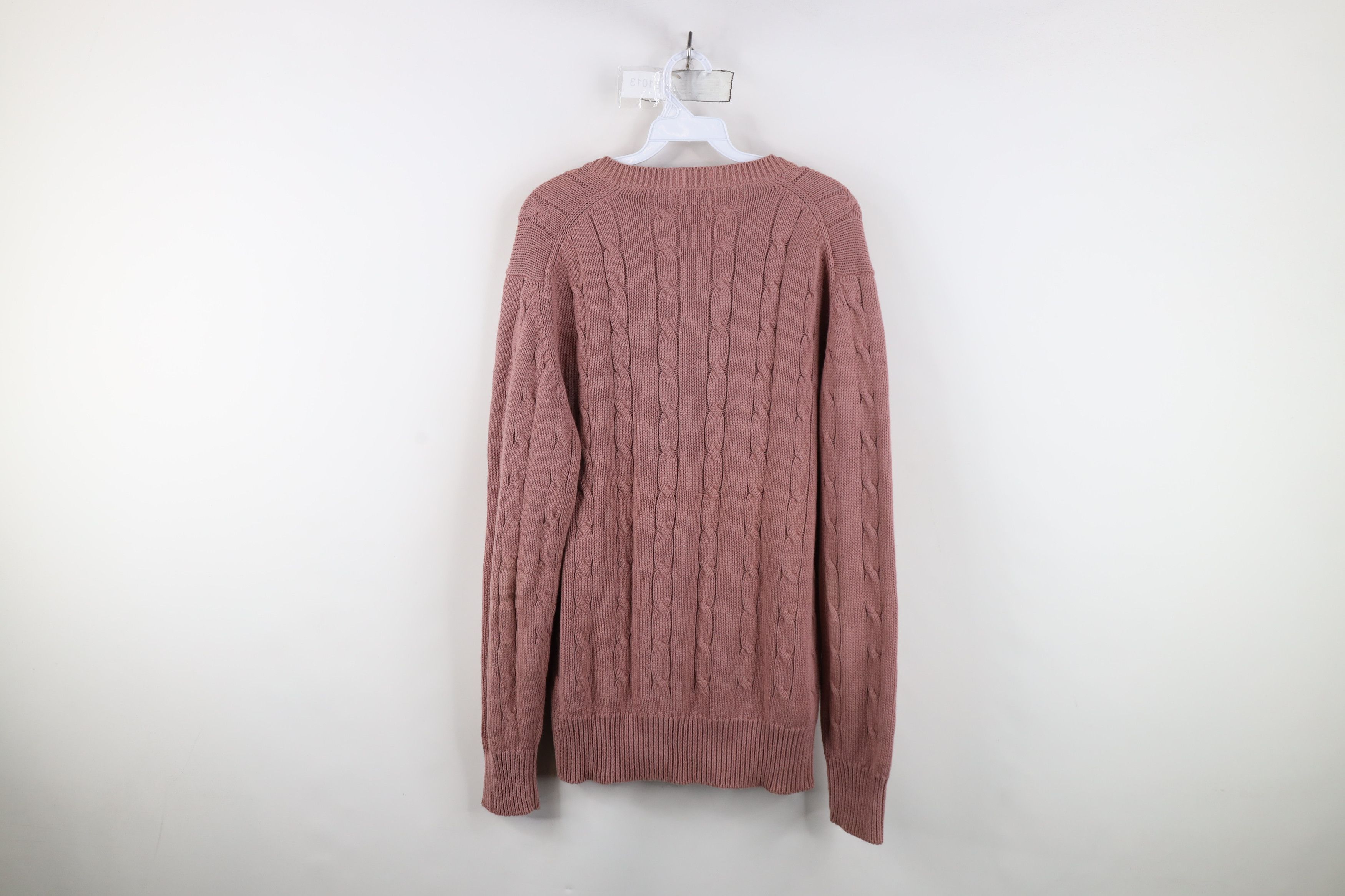 Vintage Vintage 80s 90s Dapper Cable Ribbed Knit V-Neck Sweater Size US L / EU 52-54 / 3 - 7 Thumbnail