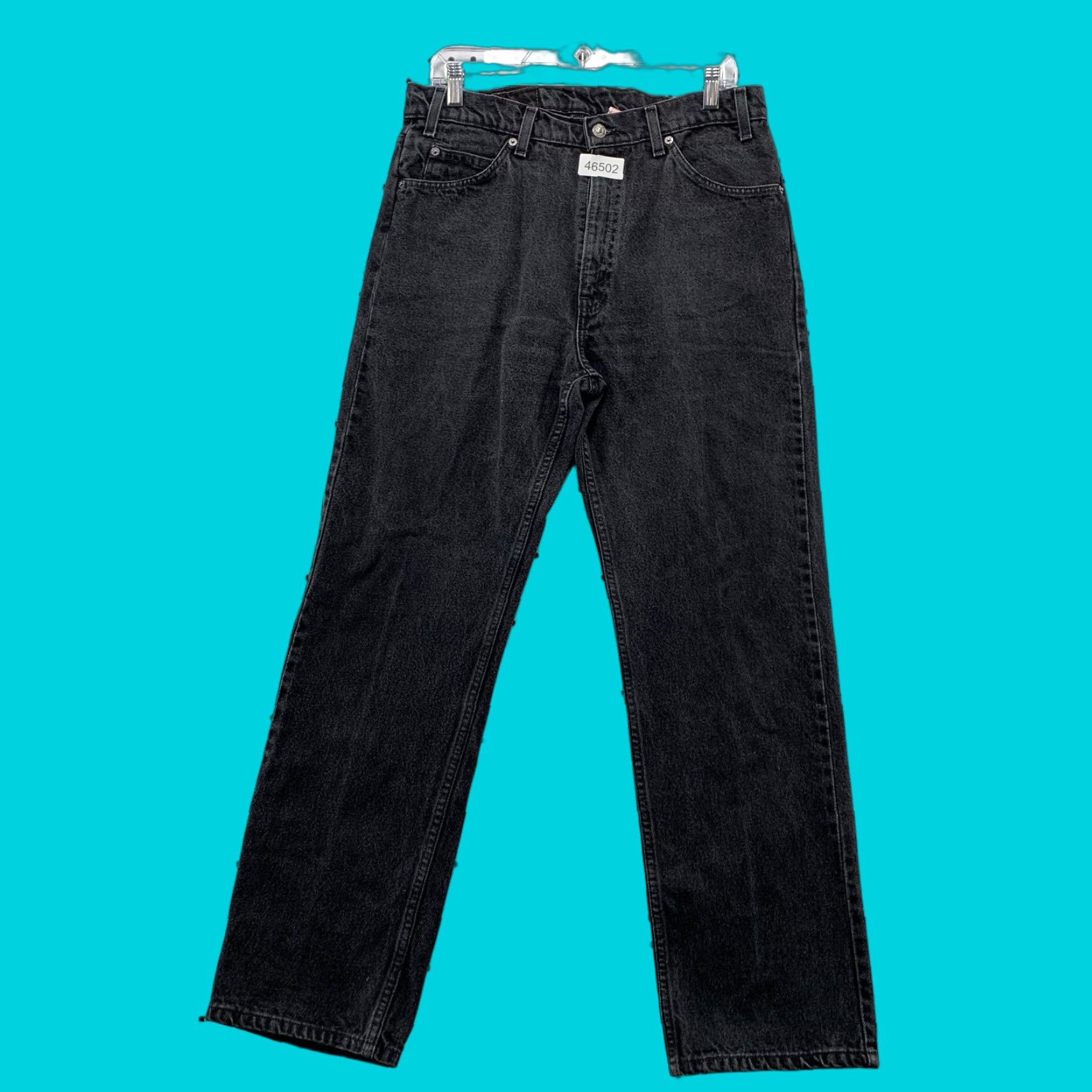 Levi's VINTAGE Levi's 505 Jeans 33x30 Black Denim 90s 5-Pocket Mens Regular Jeans 30 Inseam 34x30 Tag 90s Orange Tag Size US 33 - 1 Thumbnail