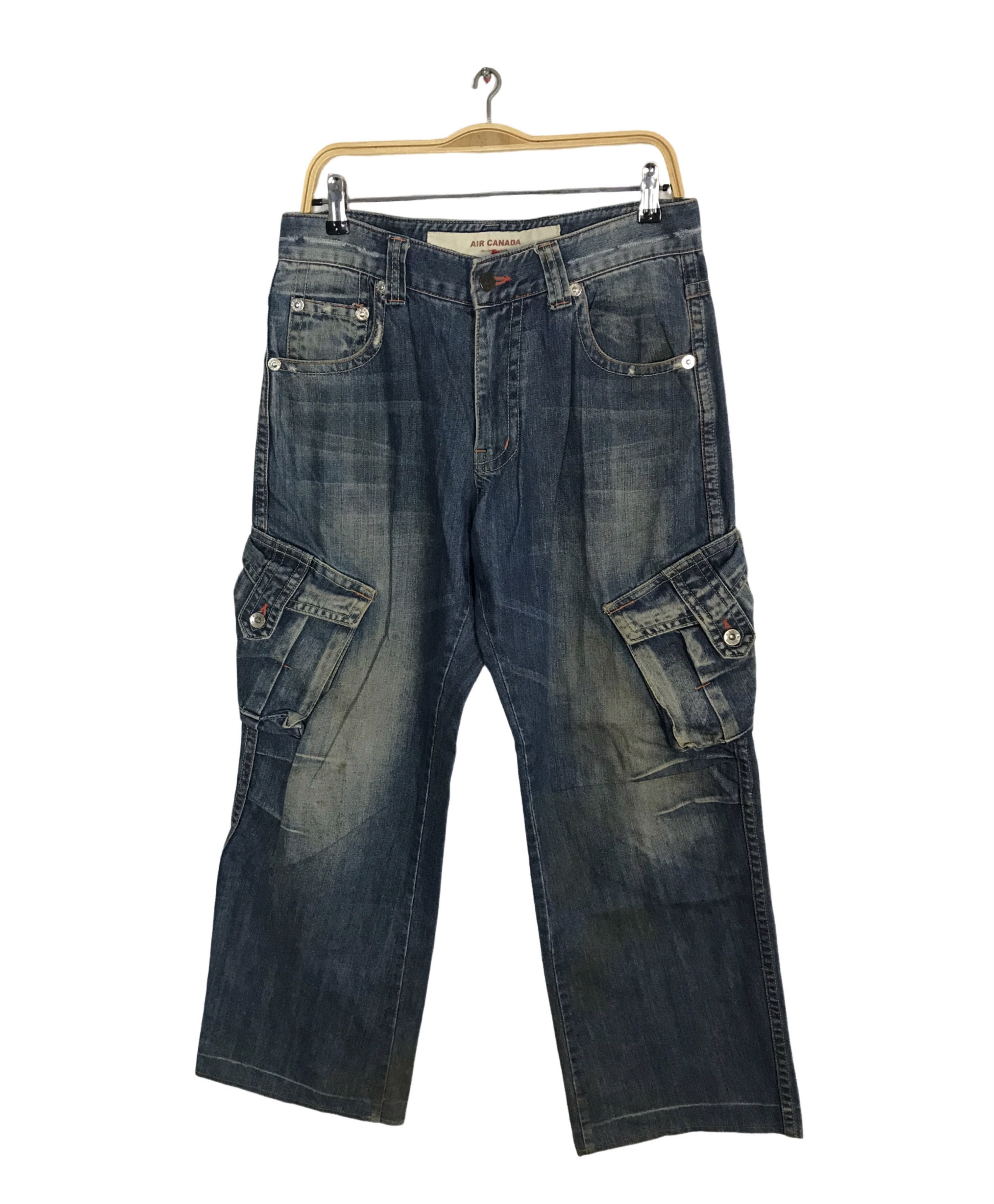 Other Air Canada Straight Cut Indigo Cargo Denim Jeans Size US 31 - 1 Thumbnail