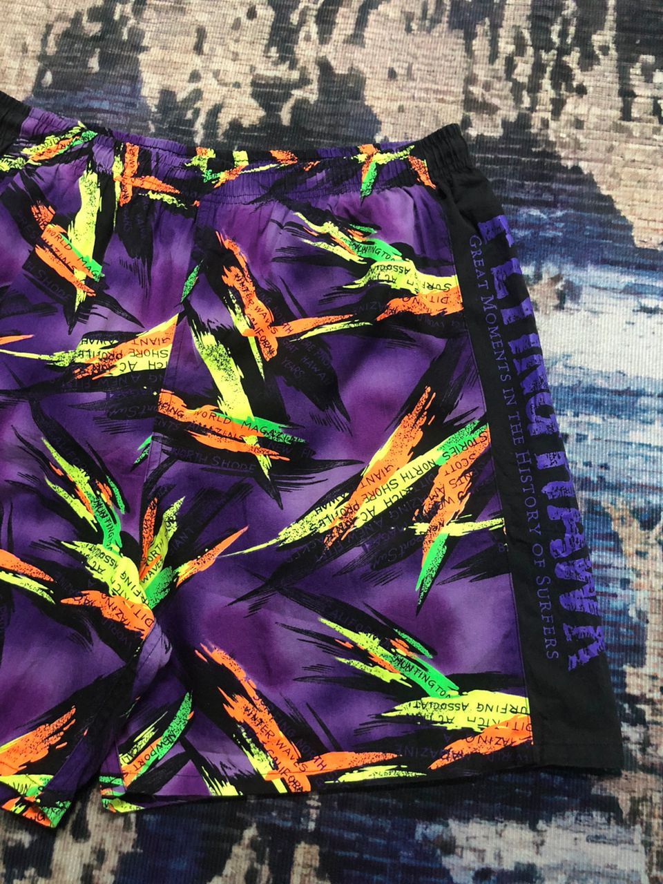 Japanese Brand Flying Hawk Surf Style Short Pants Abstract Design Size US 30 / EU 46 - 10 Thumbnail