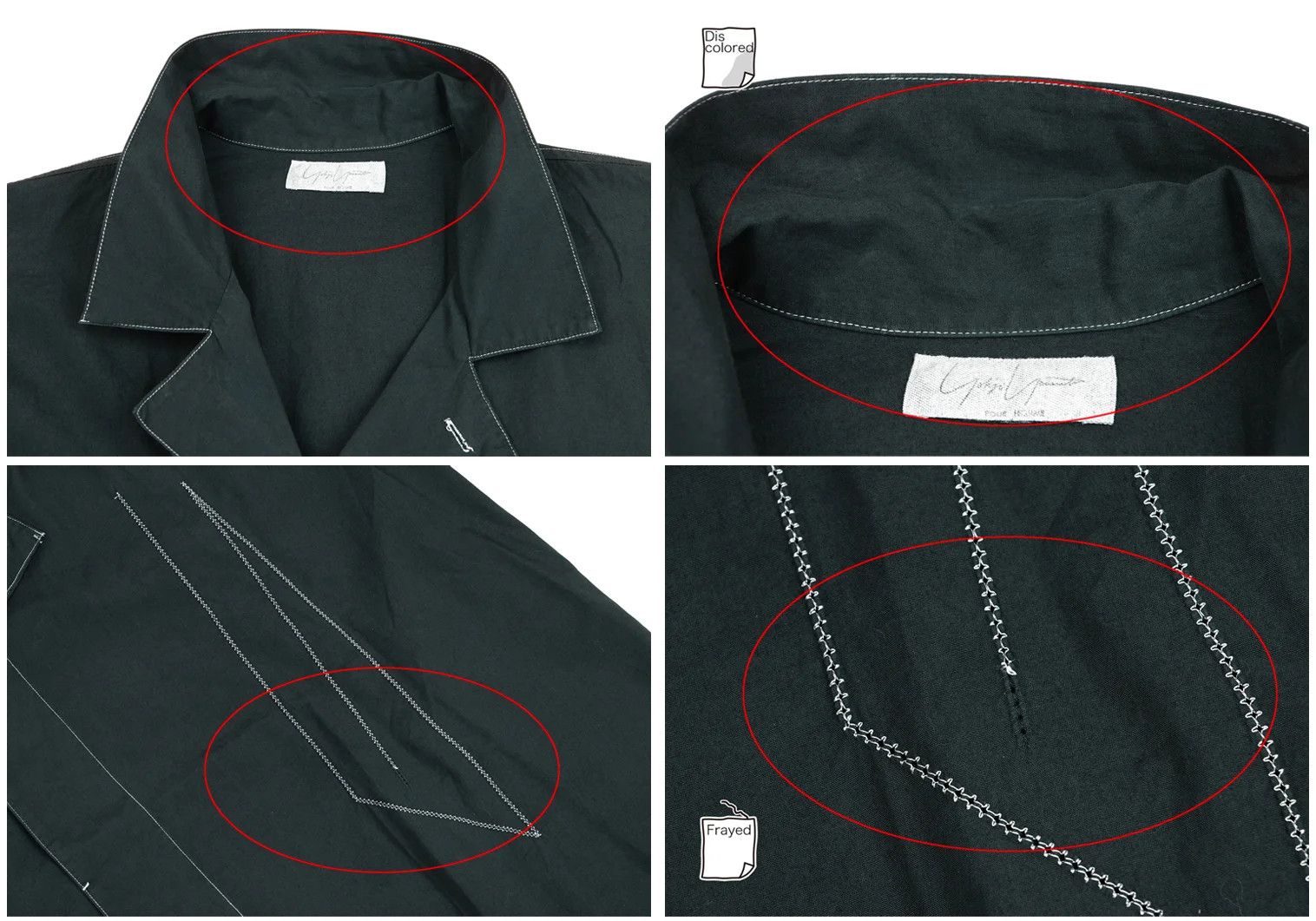 Yohji Yamamoto Yohji Yamamoto White Stitch Design Open Collar Shirt Size US M / EU 48-50 / 2 - 6 Thumbnail