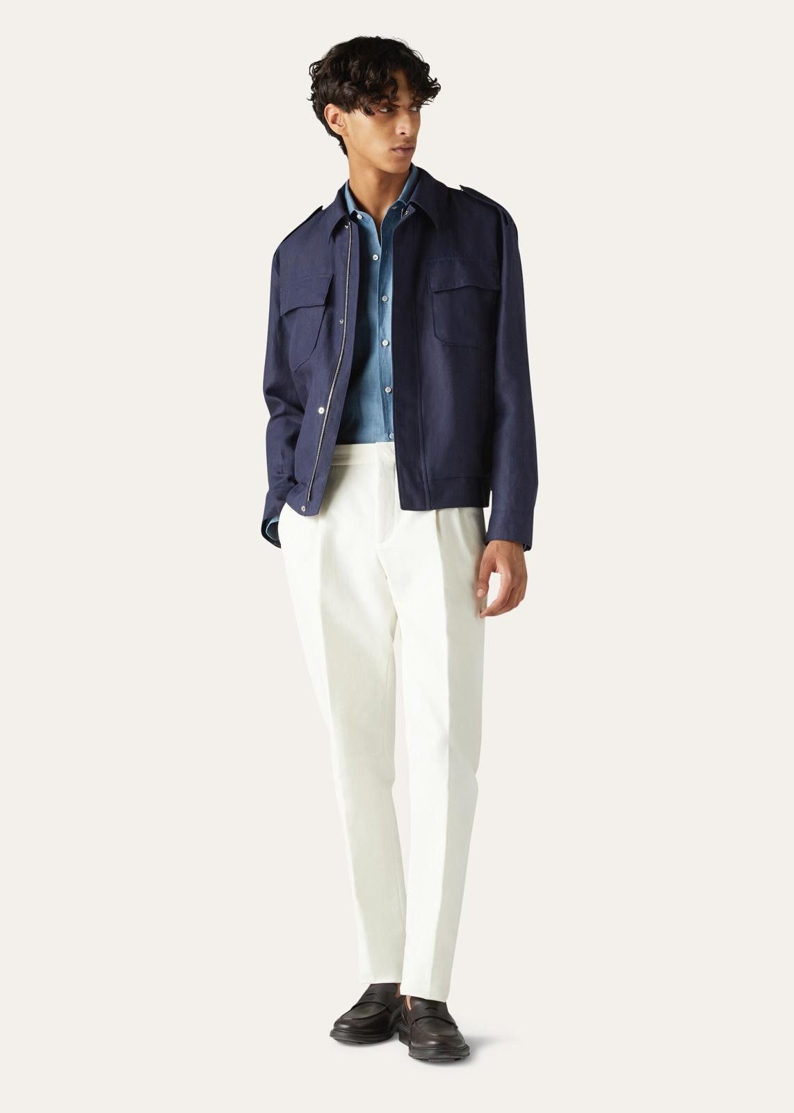 Loro Piana o1srvl11e1124 Nevado Bomber Jacket in Navy Blue Size US M / EU 48-50 / 2 - 5 Thumbnail