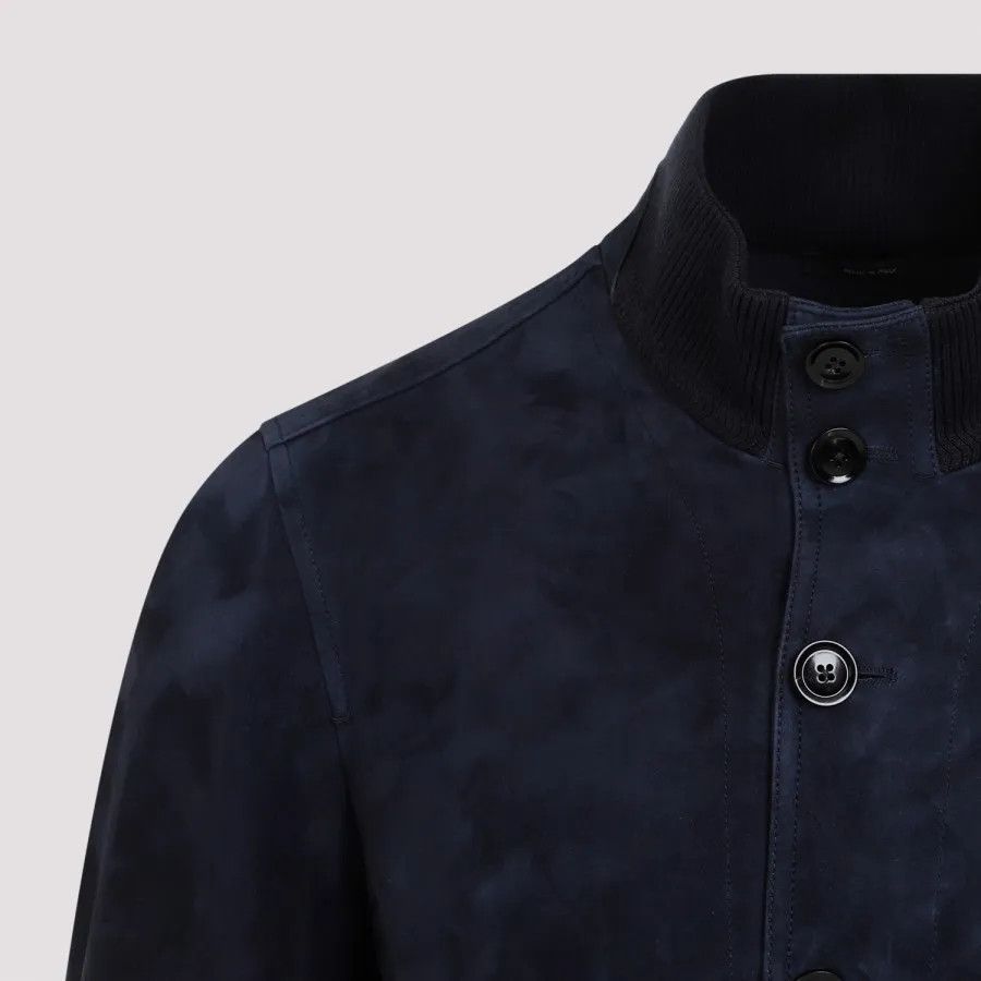 Tom Ford o1w1db10225 LBS042 Suede Jacket in Navy Blue Size US S / EU 44-46 / 1 - 4 Thumbnail
