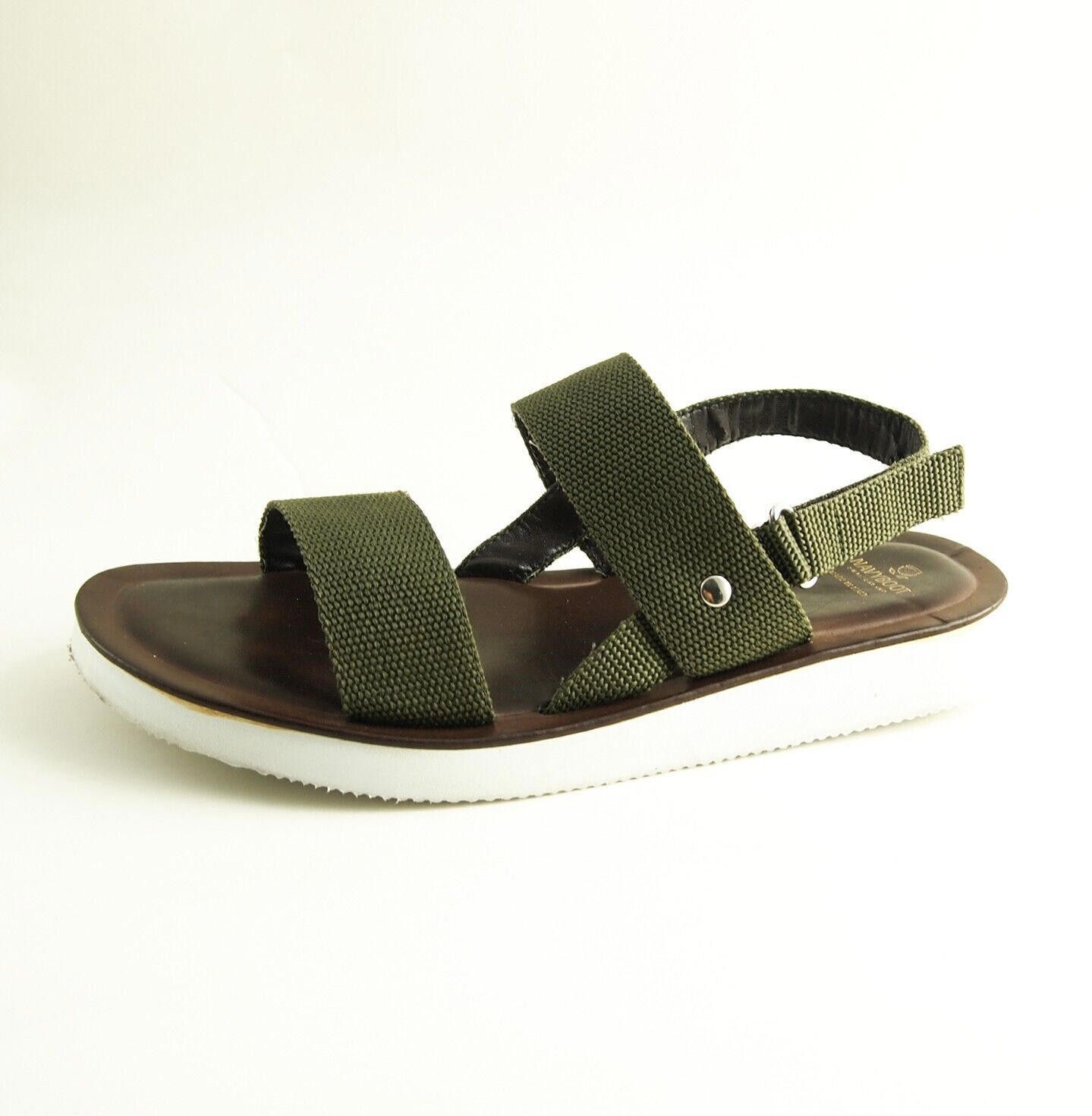 Designer Navyboot Strappy Sandals Green Fabric Mens US 9 EU 42 Size US 9 / EU 42 - 2 Thumbnail