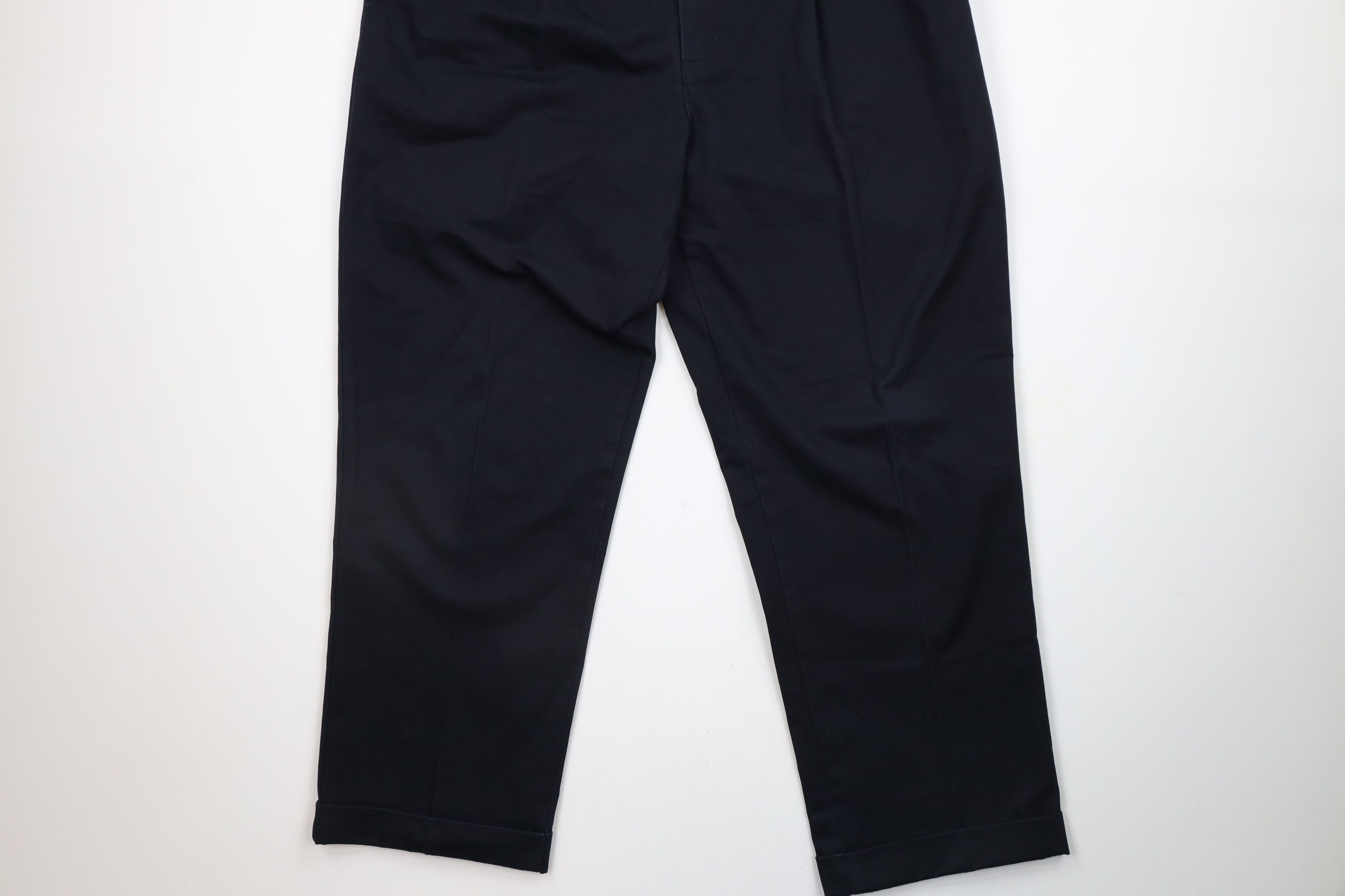 Lands' End × Vintage Vintage Lands End Cuffed Wide Leg Chino Pants Navy Blue Size US 38 / EU 54 - 4 Thumbnail