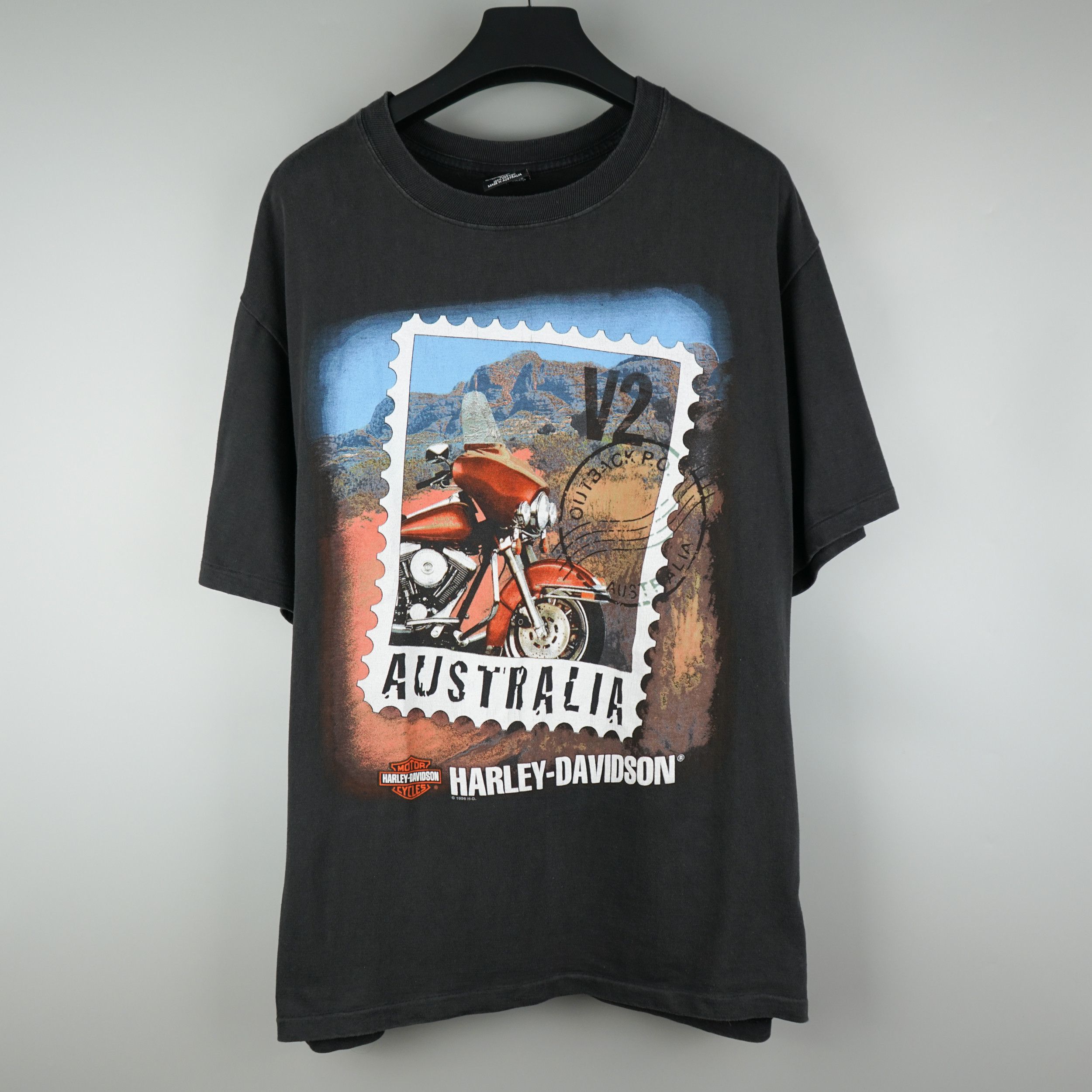 Harley Davidson × Vintage Vintage 1996 Harley Davidson Australia Postcard T-Shirt Size US XXL / EU 58 / 5 - 1 Thumbnail