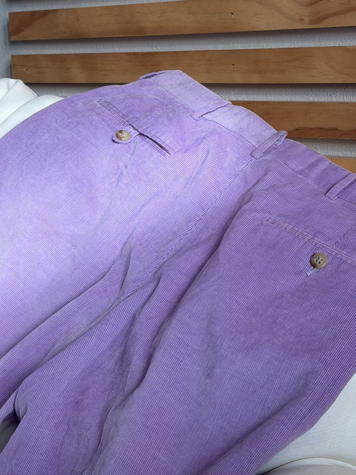 Polo Ralph Lauren Vintage Polo RL Italian Lavender Corduroy Bermuda 30 Size US 30 / EU 46 - 10 Thumbnail