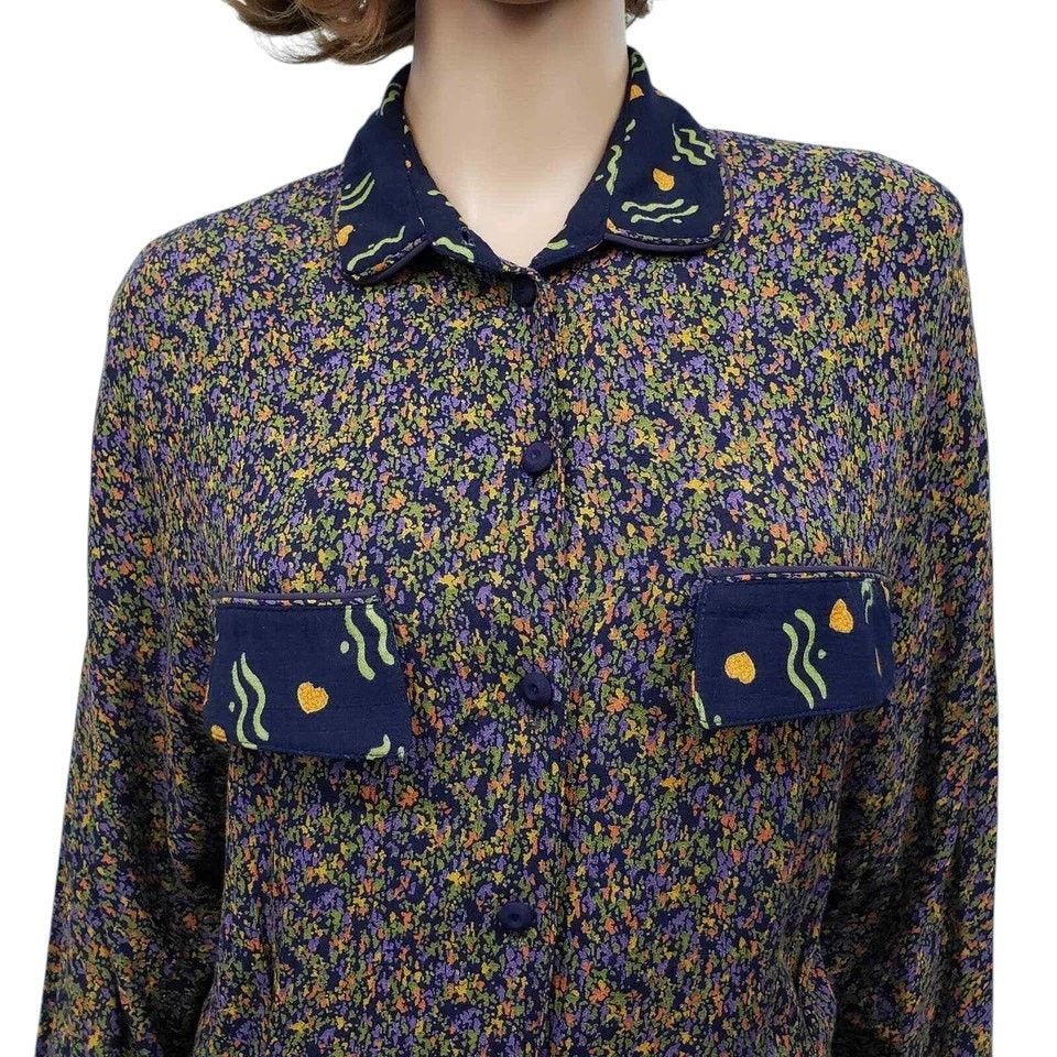 Vintage Vintage 90's Marsha Brander for COMPONIX Abstract Top 10 Size M / US 6-8 / IT 42-44 - 3 Thumbnail