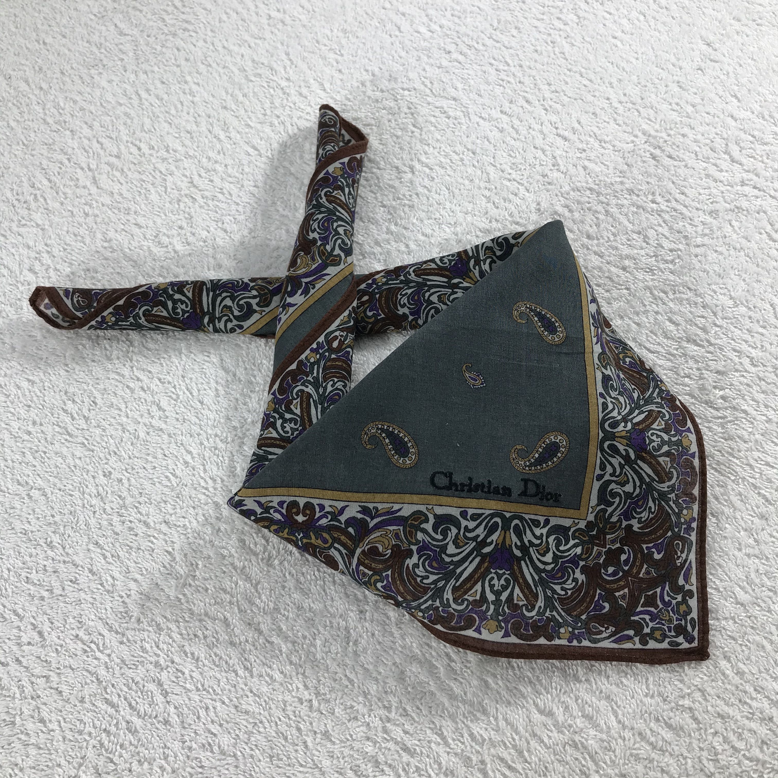 Christian Dior Monsieur × Vintage Christian Dior Bandana / Handkerchief / Neckerchief - S126 Size ONE SIZE - 4 Thumbnail
