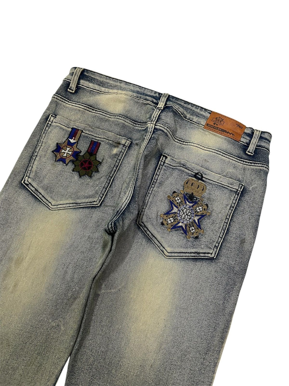 Japanese Brand Vintage Japanese Mud wash Crazy Patchwork Distressed Jeans Size US 32 / EU 48 - 4 Thumbnail