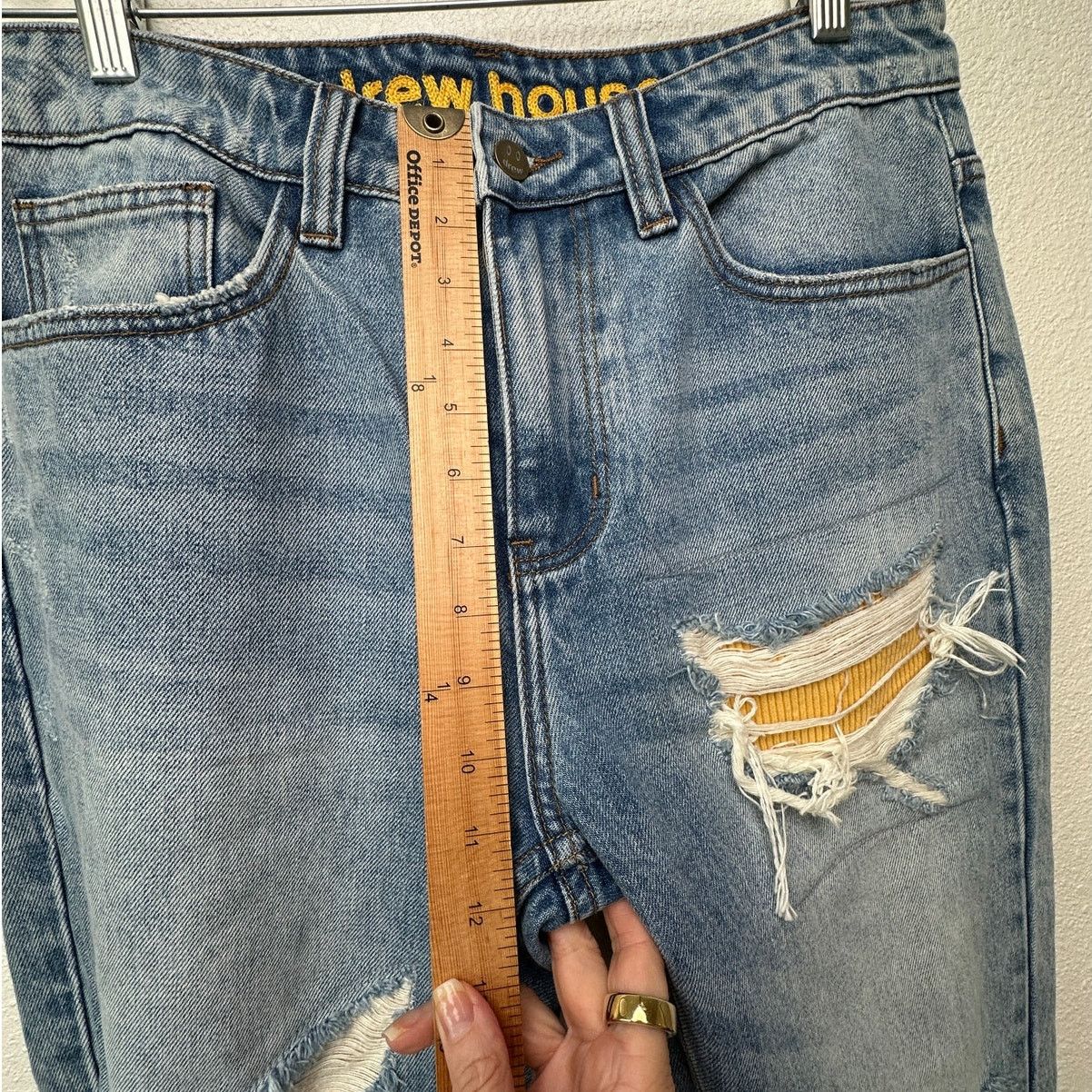 Drew House Drew House Distressed Jeans Blue Raw Hem Corduroy Patches 32 Size US 32 / EU 48 - 13 Thumbnail