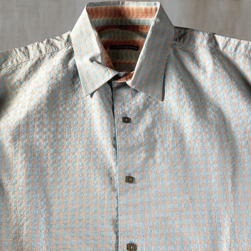 Luchiano Visconti Luchiano Visconti Button-Up Shirt Blue 2XL Long Sleeve Cotton Geometric Woven Regular Men XS? Size US XXL / EU 58 / 5 - 1 Thumbnail