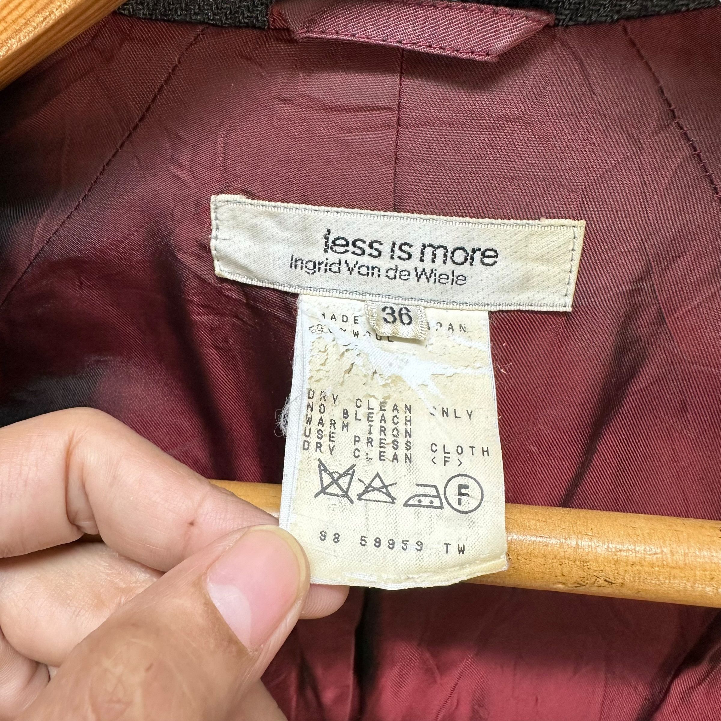 Japanese Brand Vintage Ingrid Van de Wiele Hybrid Wool Overcoat #A25-0560 Size XS / US 0-2 / IT 36-38 - 9 Thumbnail