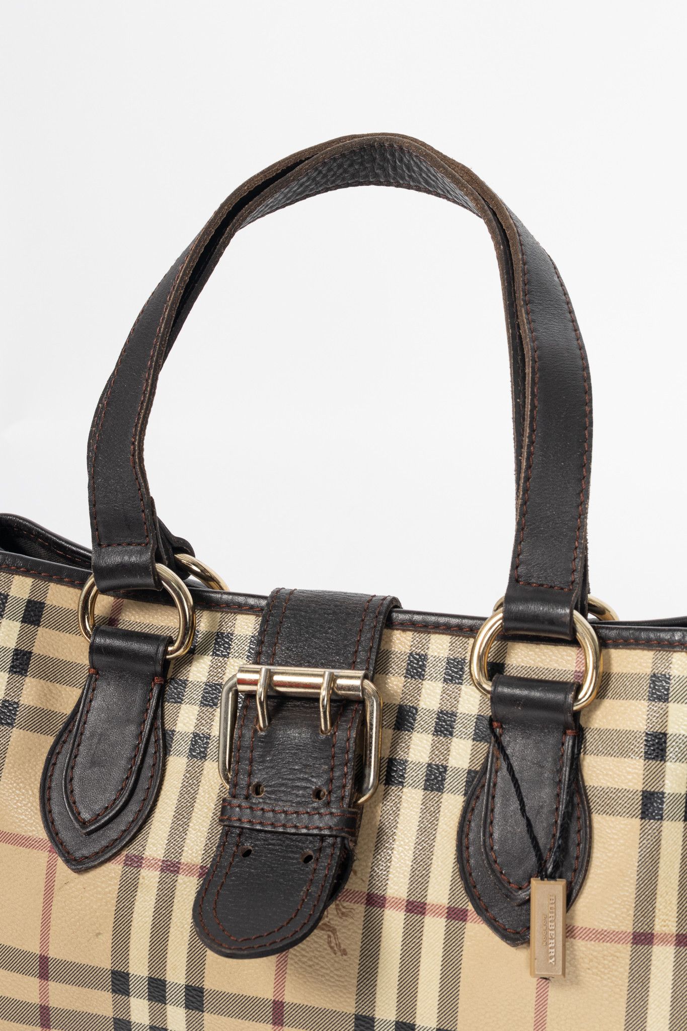 Burberry Burberry Haymarket Check Buckle-Strap Handbag Size ONE SIZE - 6 Thumbnail