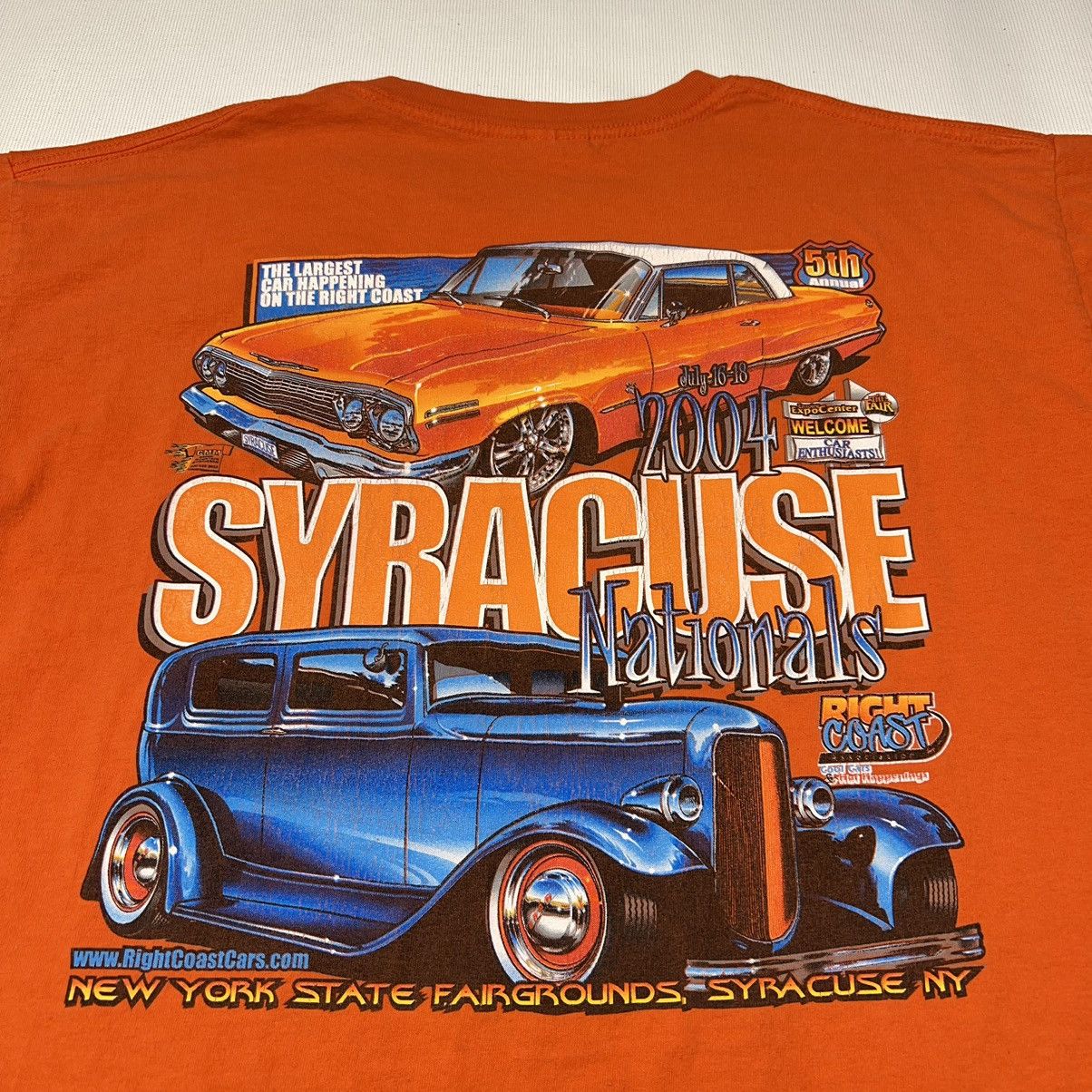 Gildan × Vintage Car Tee Shirt Orange Hot Rod Custom Auto Graphic Y2K Size US XL / EU 56 / 4 - 12 Thumbnail