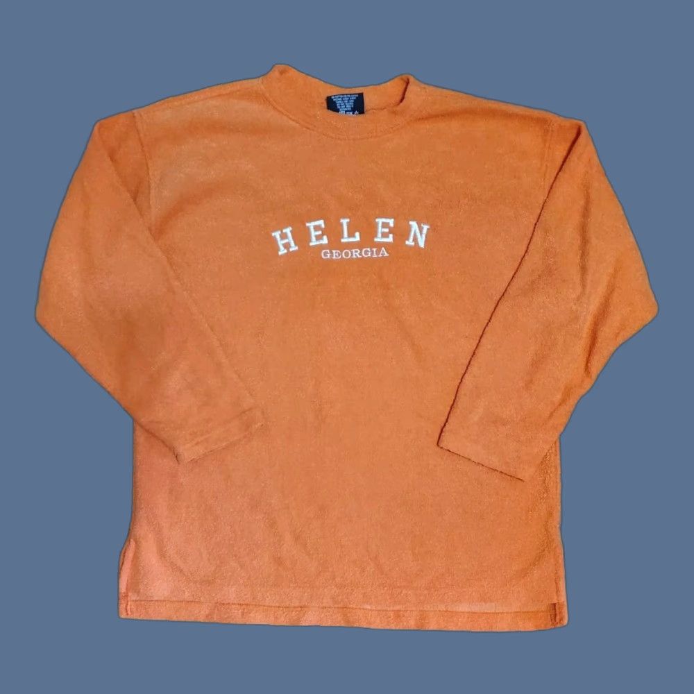 Vintage VINTAGE Helen Georgia Sweatshirt Orange Sz Med Embroidered 90s USA Made Size US M / EU 48-50 / 2 - 1 Thumbnail