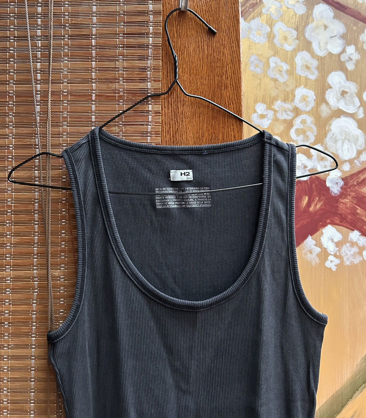 H&M × Heron Preston H2 by Heron Preston X H&M Cotton Rib Tank Top Washed Black Size US S / EU 44-46 / 1 - 3 Thumbnail