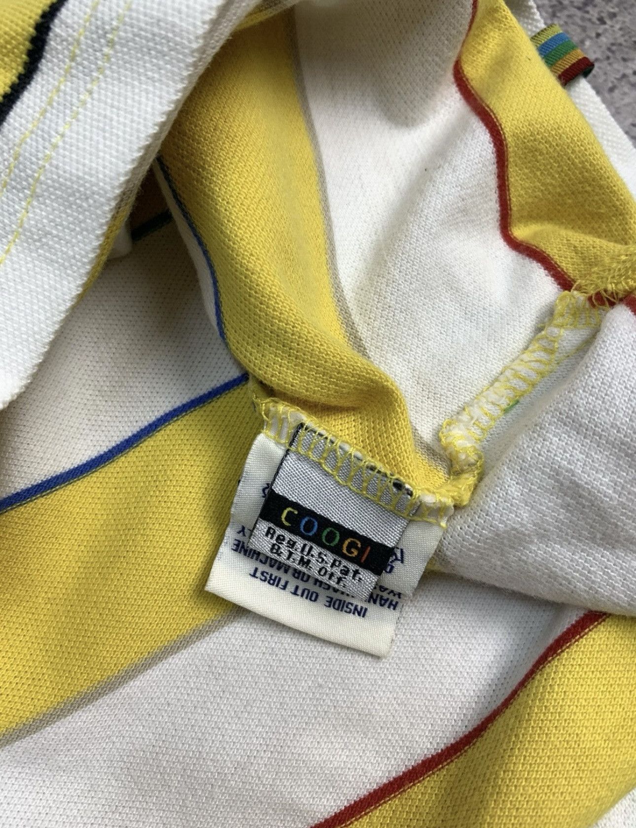 Coogi Vintage COOGI Striped Yellow Polo Size US L / EU 52-54 / 3 - 10 Thumbnail