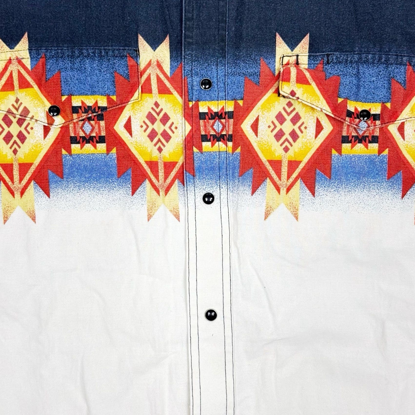 Wrangler VINTAGE Wrangler Western Southwestern Short Sleeve Snap Button Up Shirt Mens Large Size US L / EU 52-54 / 3 - 2 Thumbnail