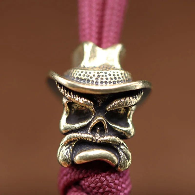 Handmade 3Pcs Cowboy Old Skull Knife Beads Paracord Bead Zipper Charm Size ONE SIZE - 2 Thumbnail