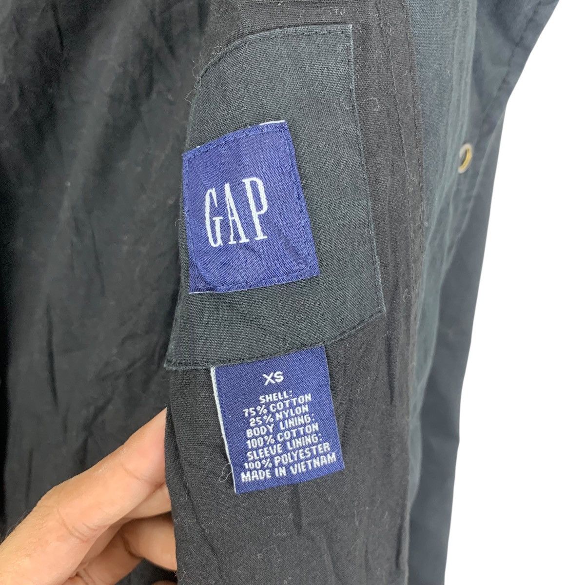 Gap Vintage GAP USA Military Design M65 Black Jacket Windbreaker Size US XS / EU 42 / 0 - 8 Thumbnail