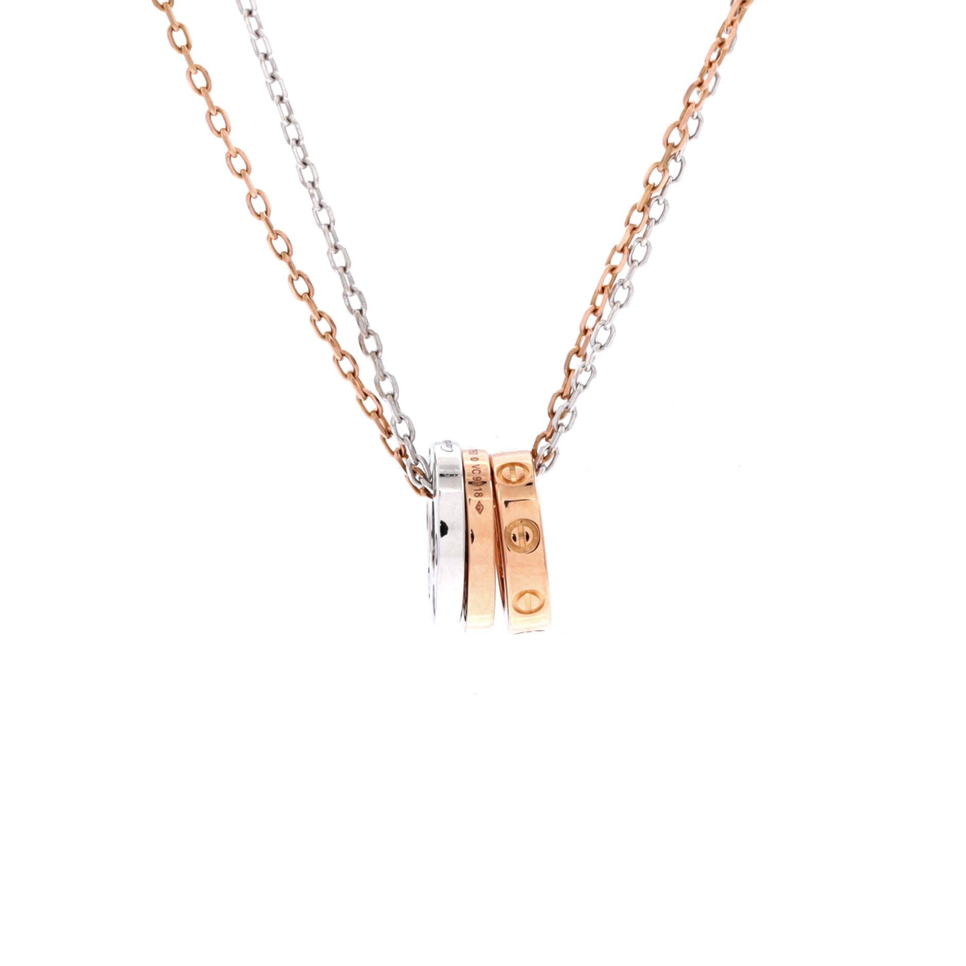 Cartier Love 3 Ring Pendant Necklace Size ONE SIZE - 1 Thumbnail